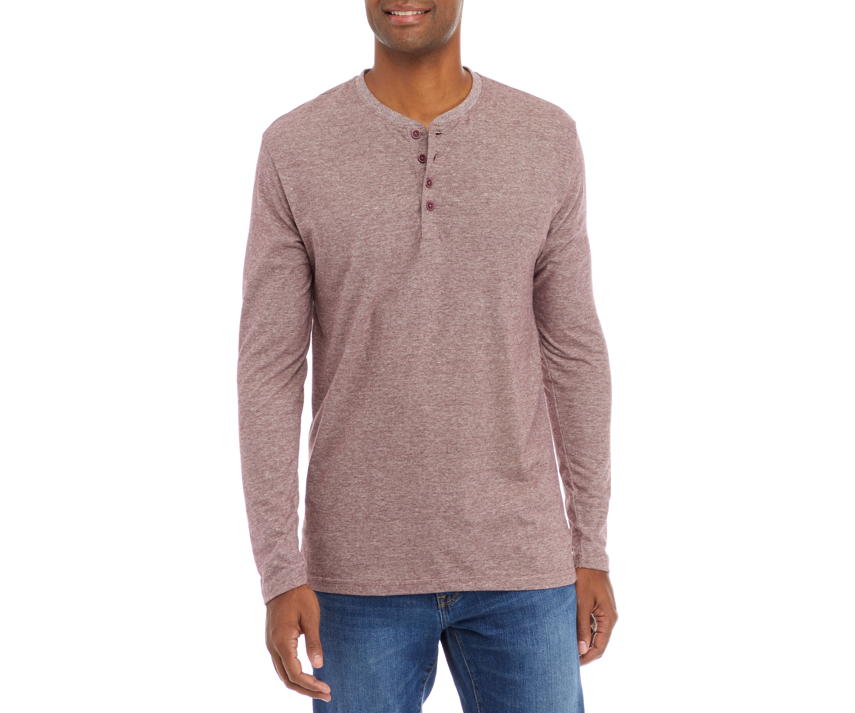 Mens Microstripe Sueded Henley Shirt
