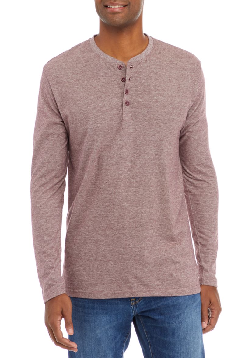 Mens Microstripe Sueded Henley Shirt