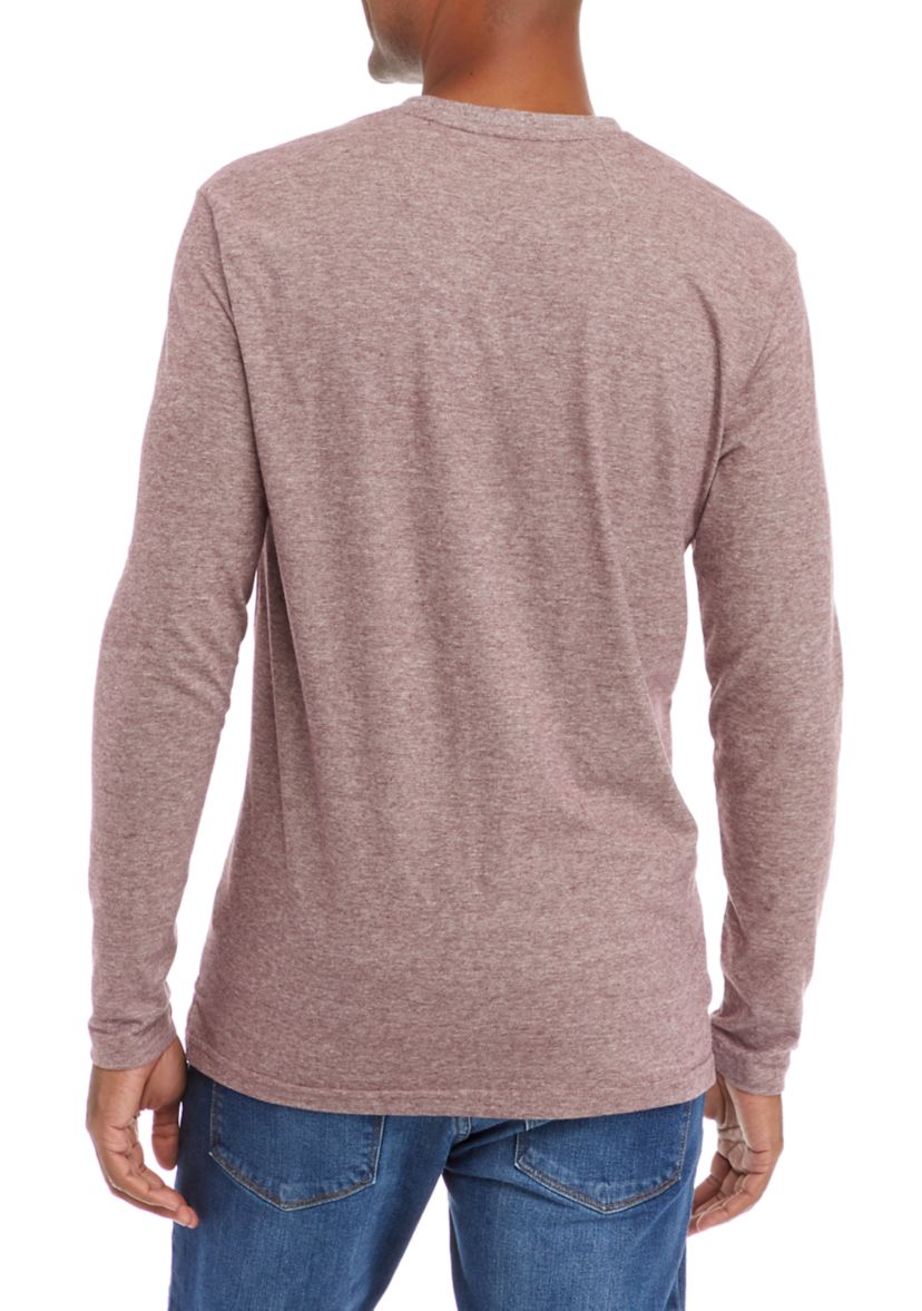 Mens Microstripe Sueded Henley Shirt