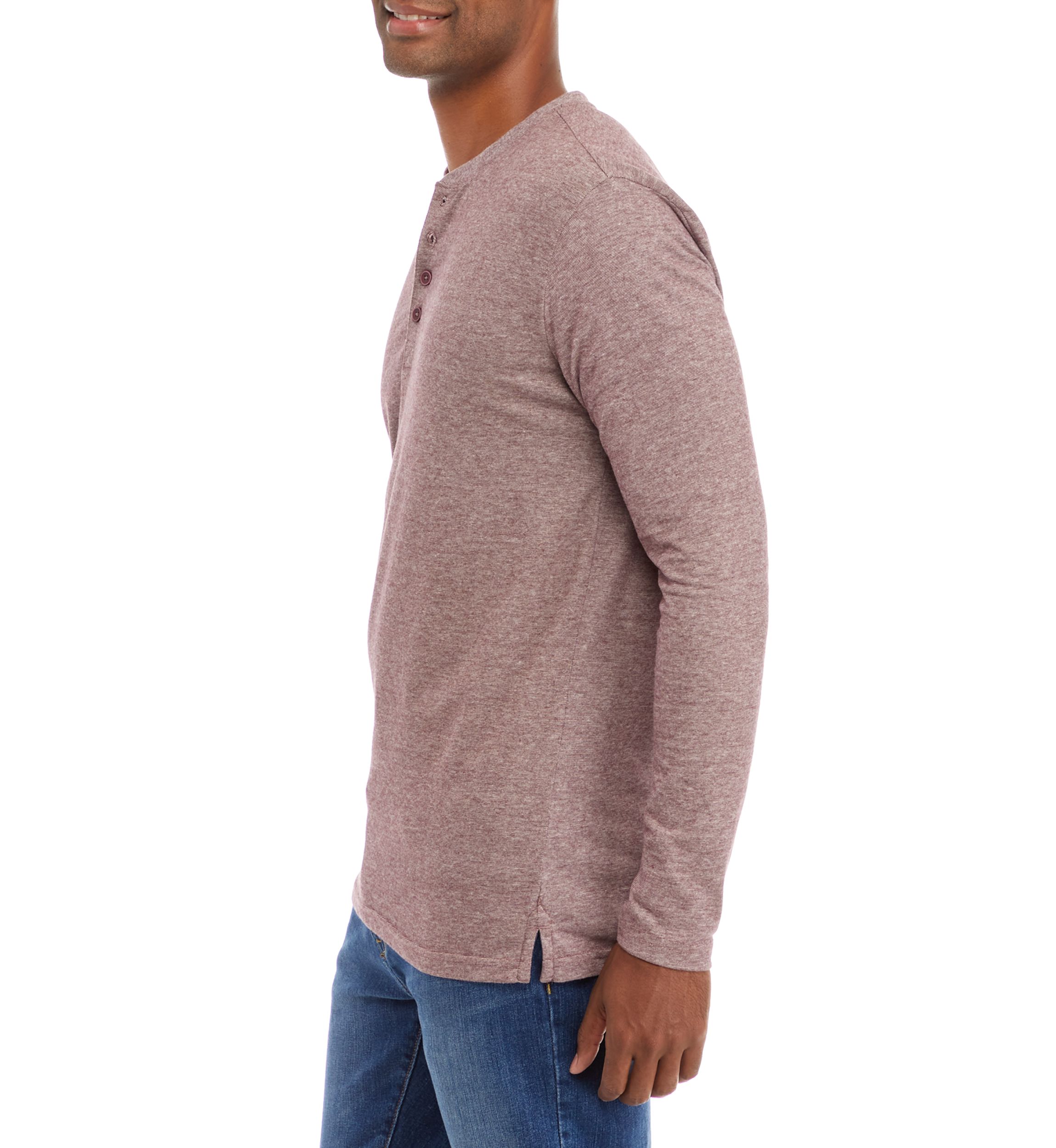 Mens Microstripe Sueded Henley Shirt