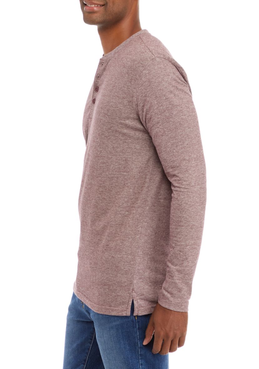 Mens Microstripe Sueded Henley Shirt