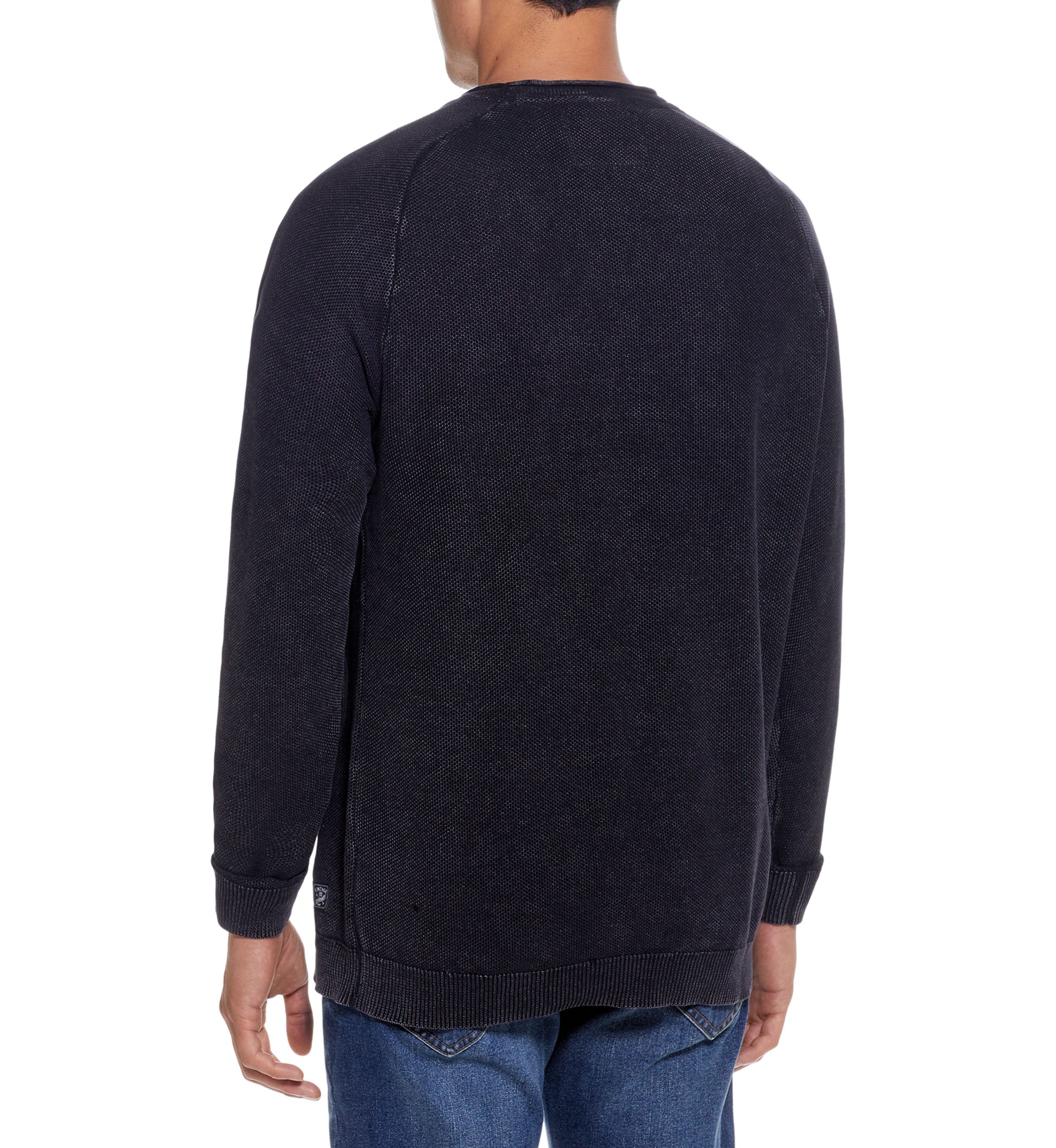 Textured Stone Wash Roll Neck Sweater 