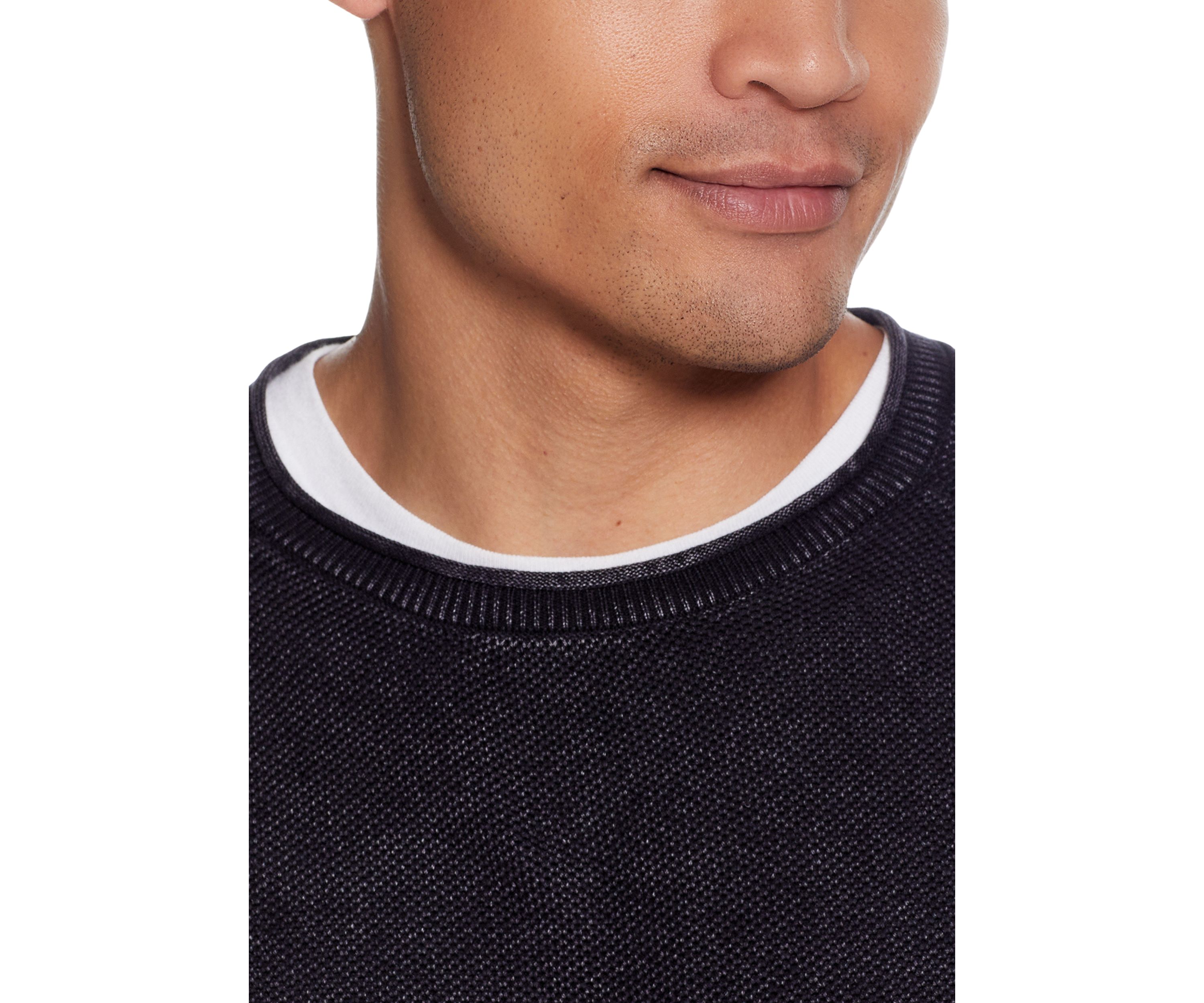 Textured Stone Wash Roll Neck Sweater 