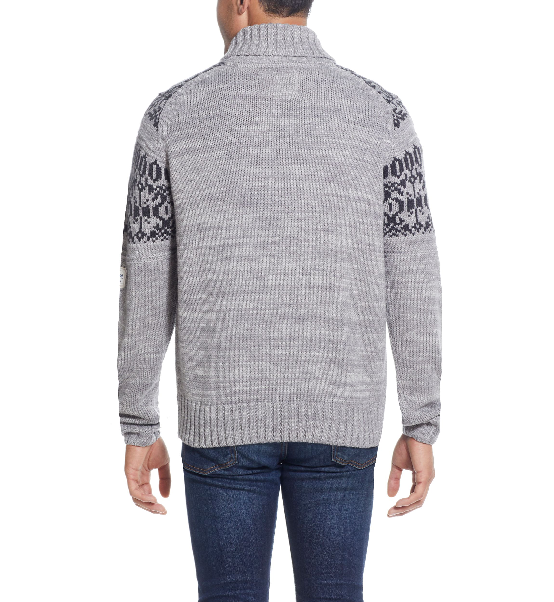 Norwegian Toggle Shawl Collar Fisherman Sweater 