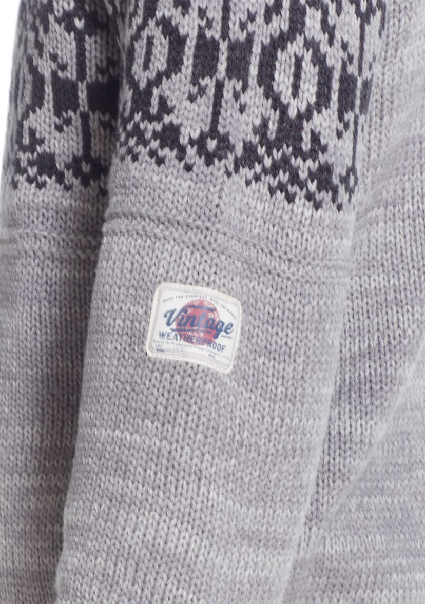 Norwegian Toggle Shawl Collar Fisherman Sweater 