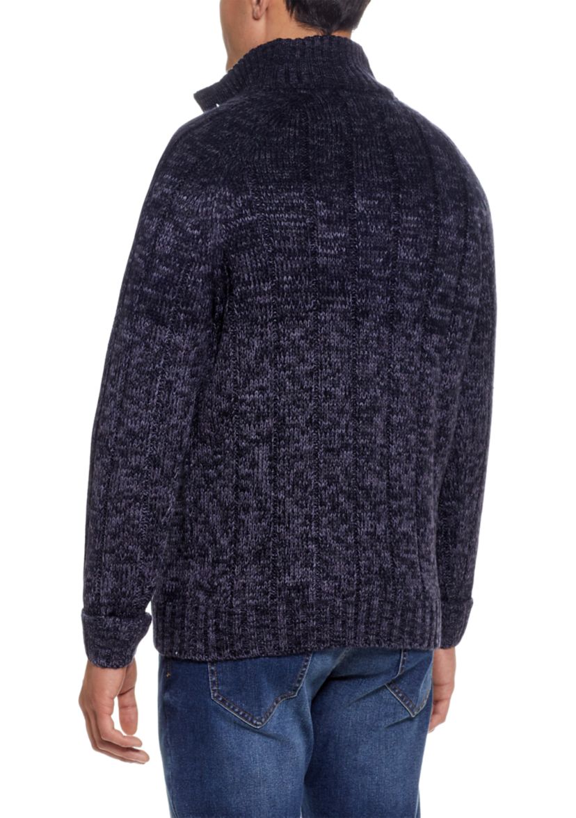 Long Sleeve Button Mock Sweater 