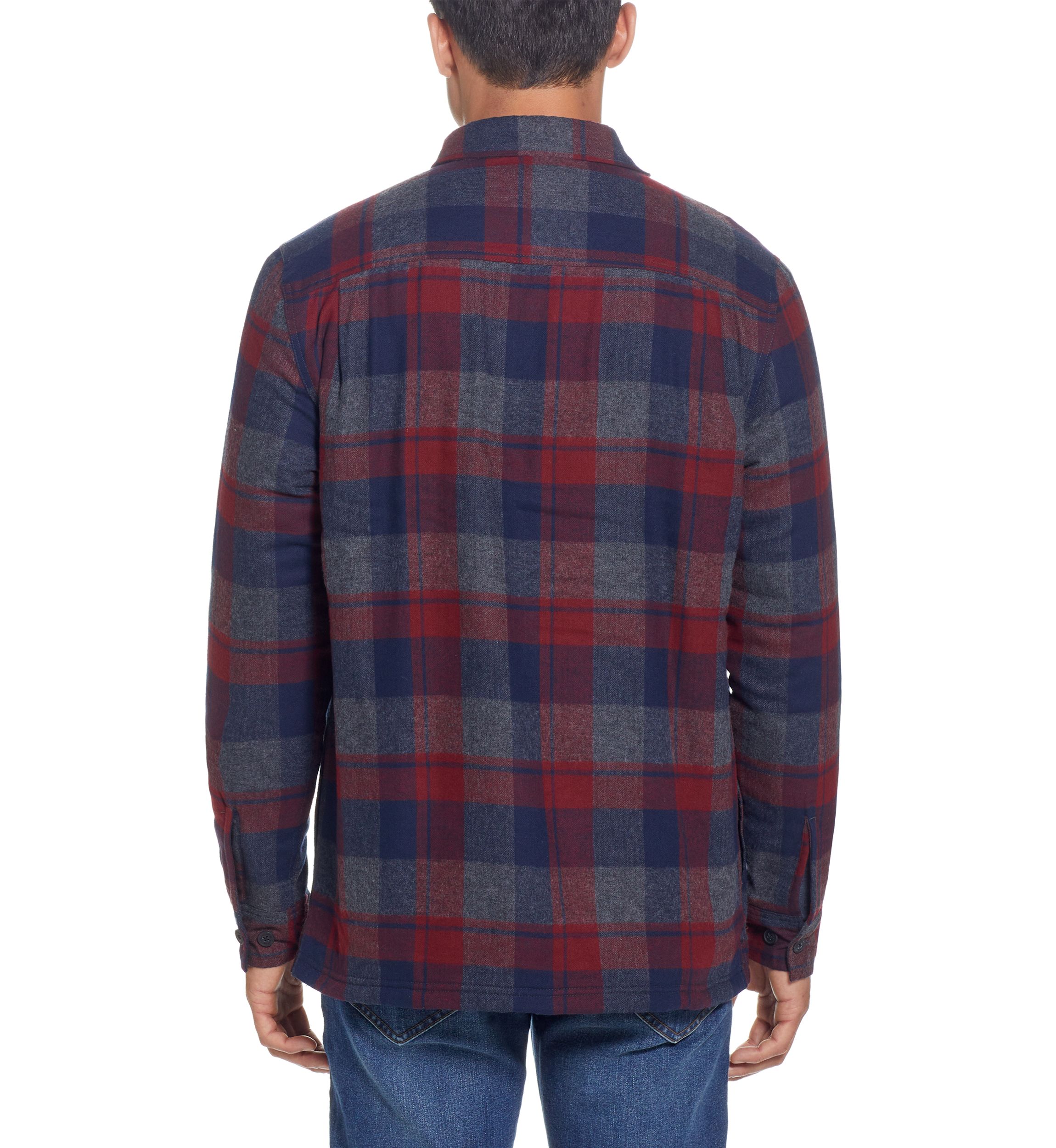 Mens Sherpa Lined Flannel Shirt Jacket