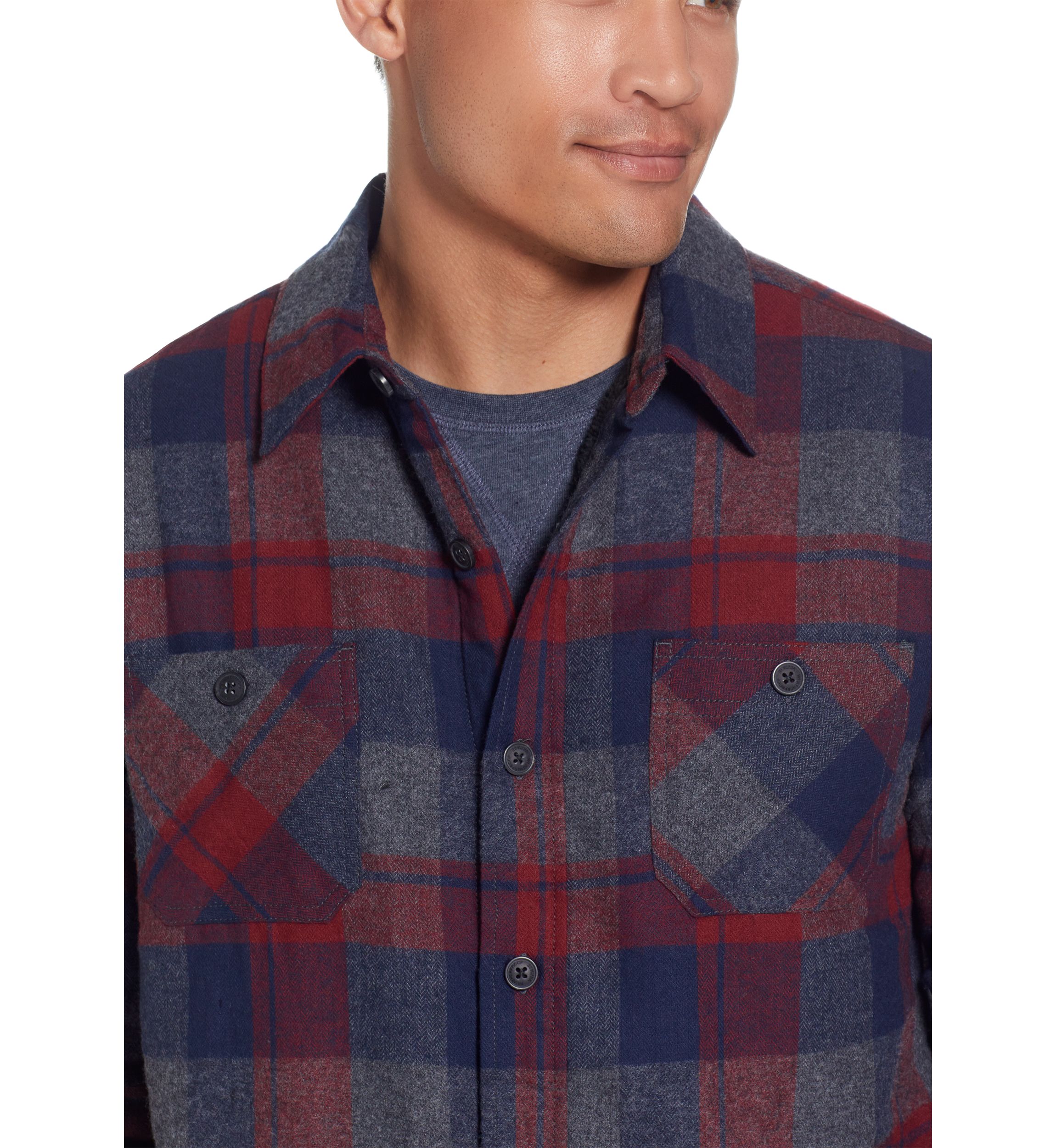 Mens Sherpa Lined Flannel Shirt Jacket