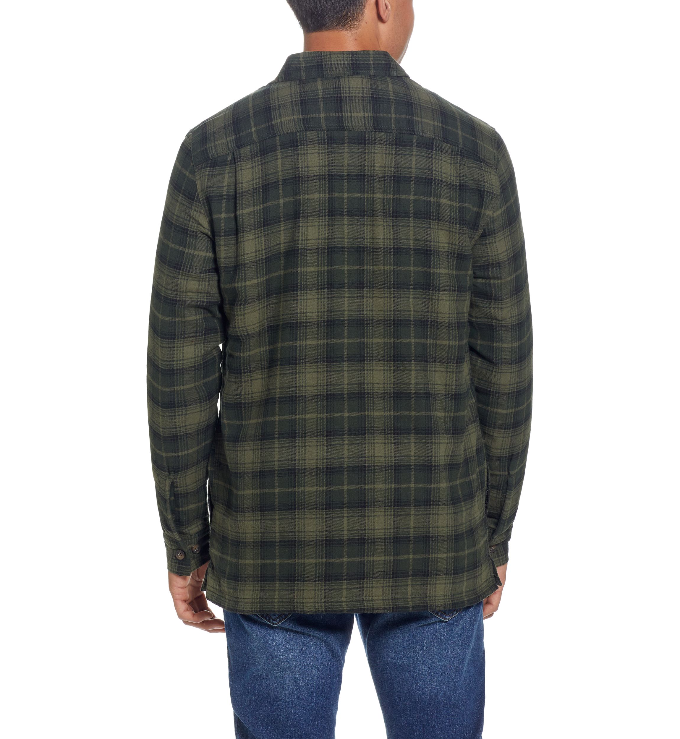 Mens Sherpa Lined Flannel Shirt Jacket
