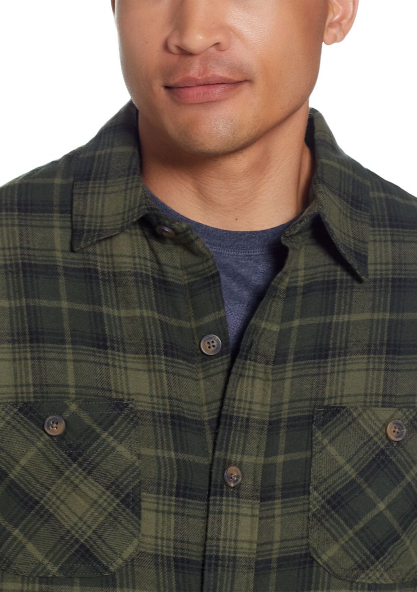 Mens Sherpa Lined Flannel Shirt Jacket