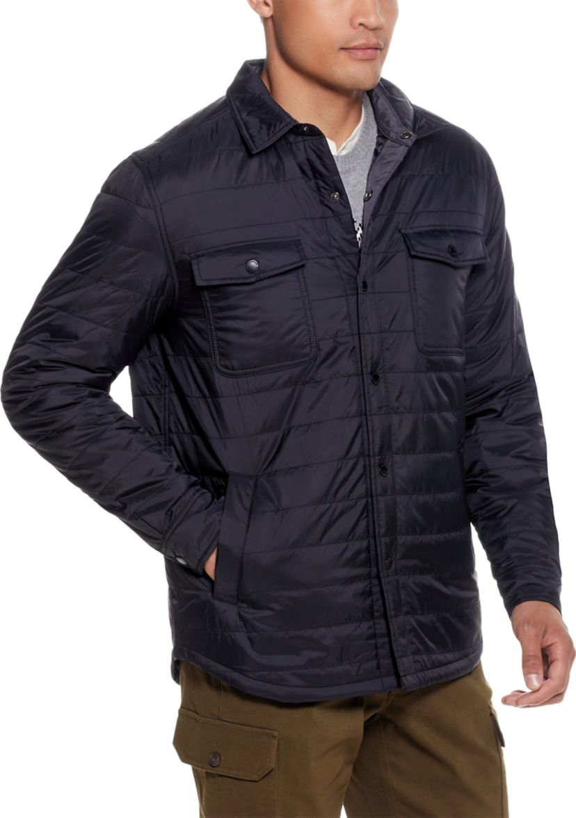 Mens Horizontal Quilted Shirt Jacket 