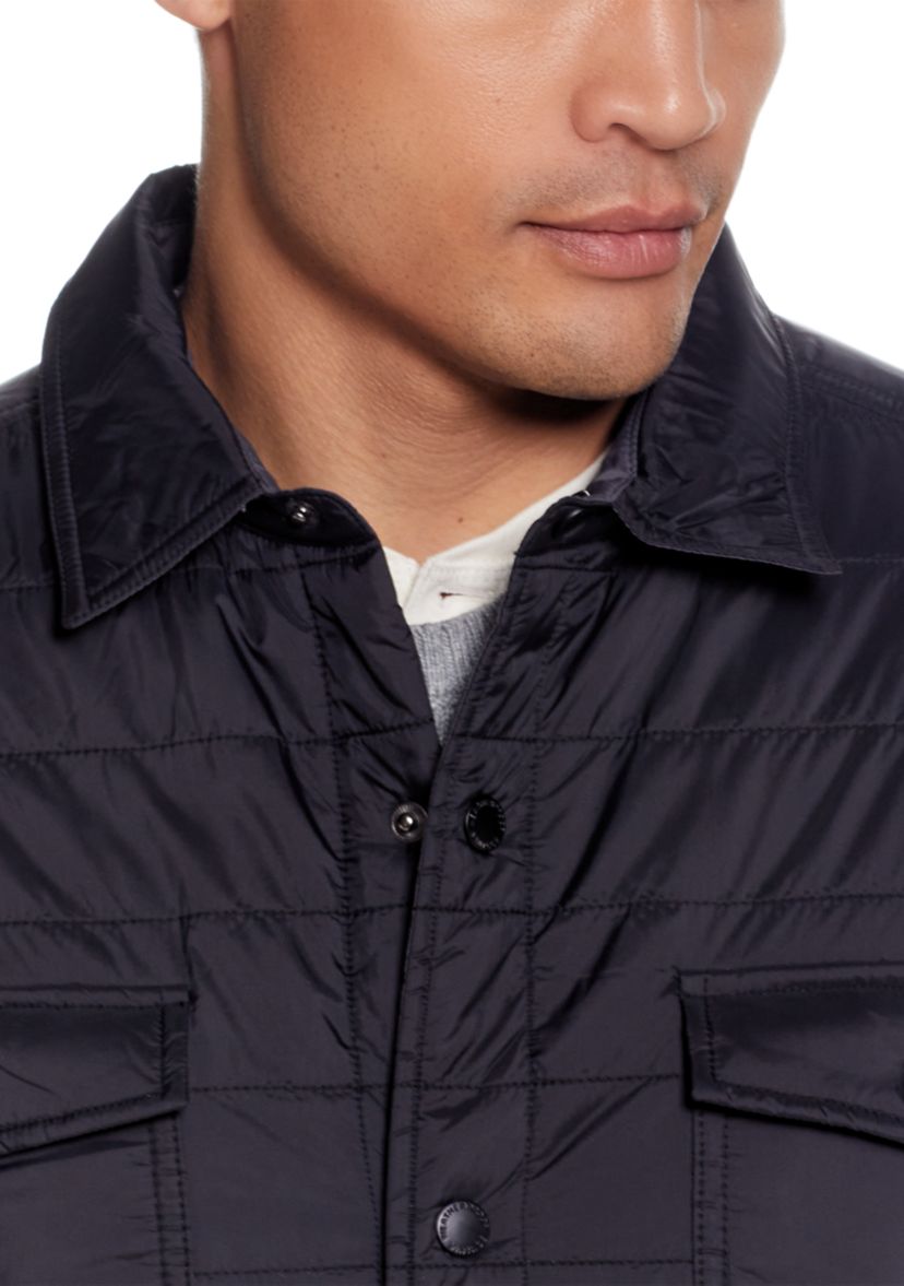 Mens Horizontal Quilted Shirt Jacket 
