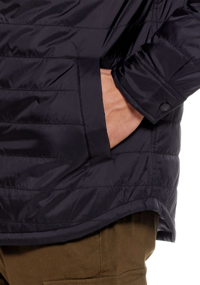 Mens Horizontal Quilted Shirt Jacket 