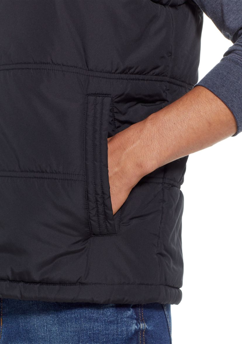 Mens Sherpa Lined Hooded Puffer Vest