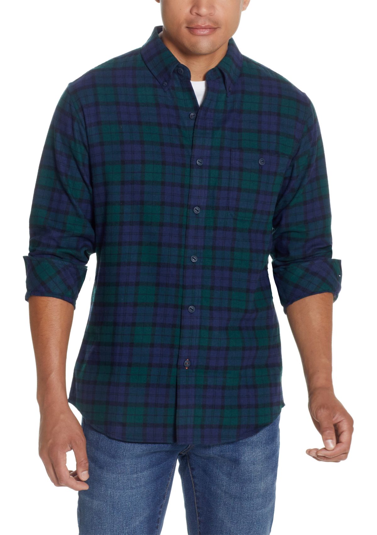 Mens Holiday Brushed Flannel Shirt