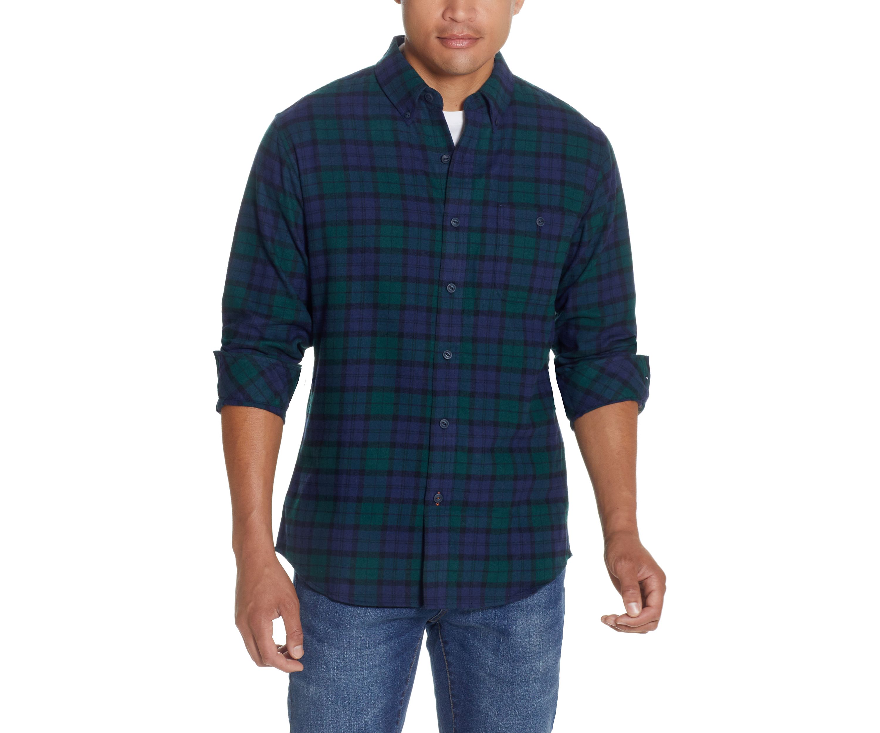 Mens Holiday Brushed Flannel Shirt