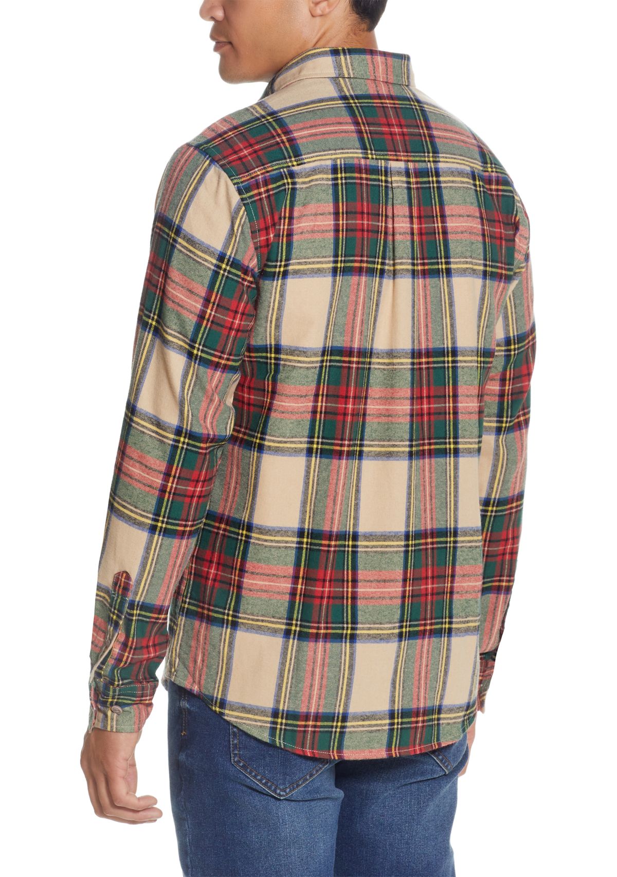 Mens Plaid Flannel Button Down Shirt