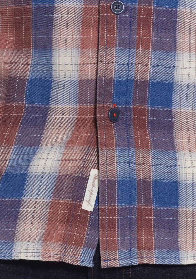 Mens Plaid Printed Burnout Shirt