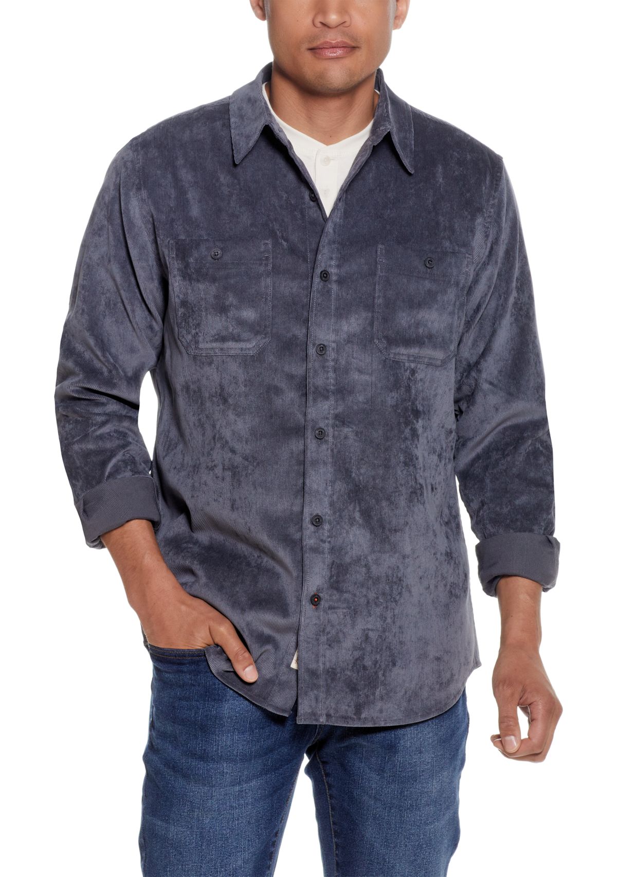 Mens Solid Corduroy Shirt
