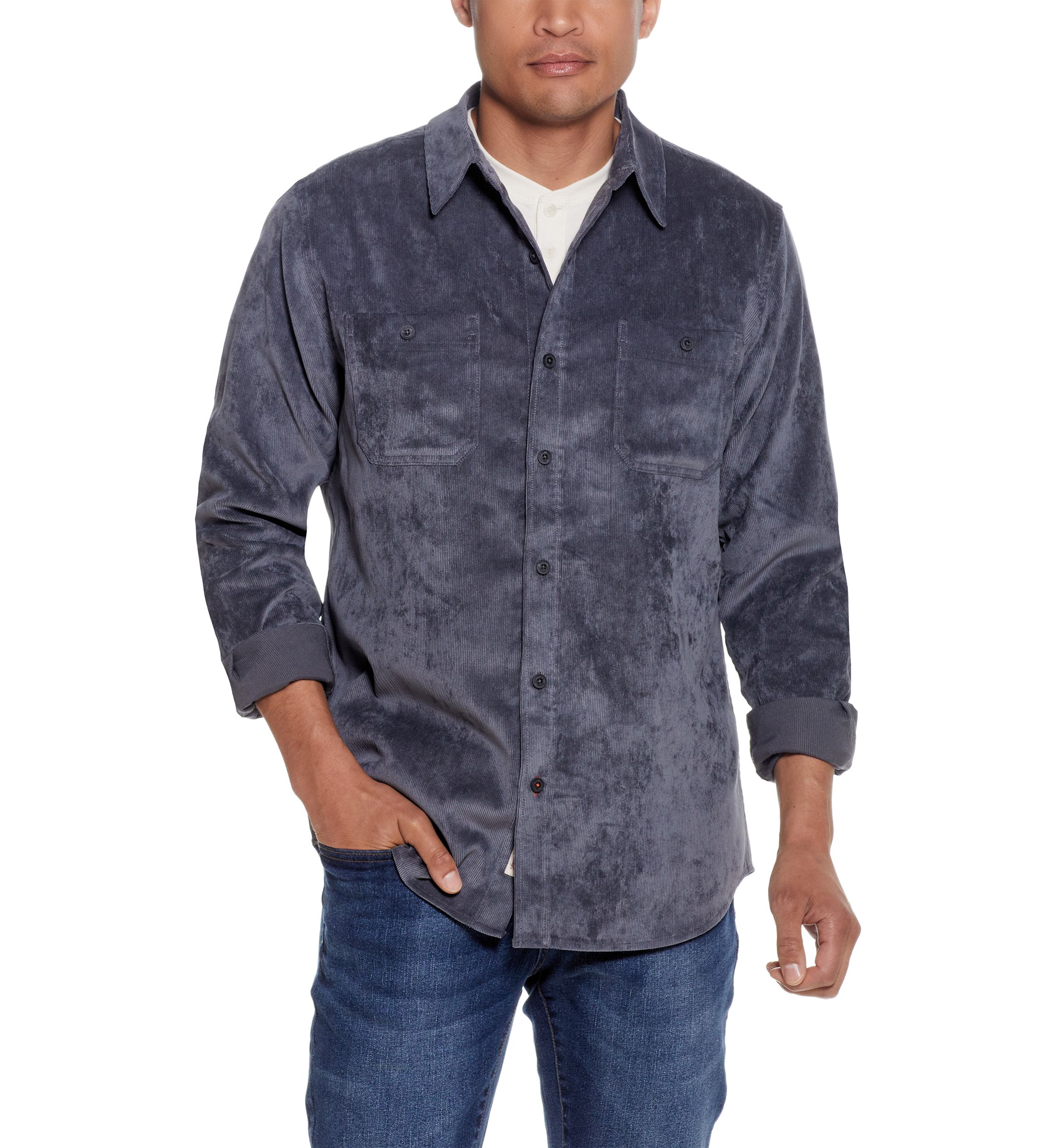 Mens Solid Corduroy Shirt