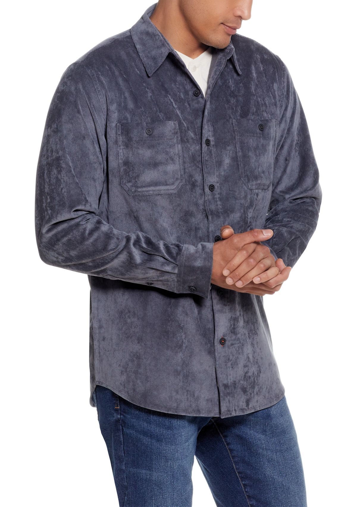 Mens Solid Corduroy Shirt