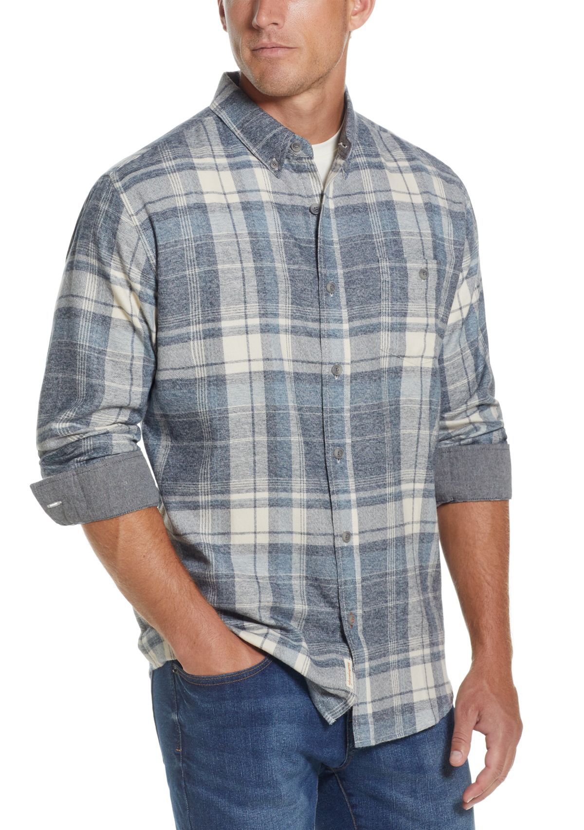 Mens Long Sleeve Brushed Flannel Shirt