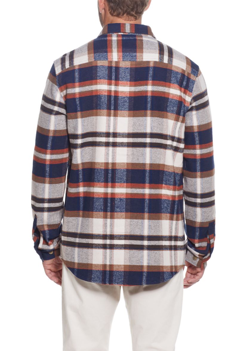 Mens Unlined Plaid Shirt Jacket