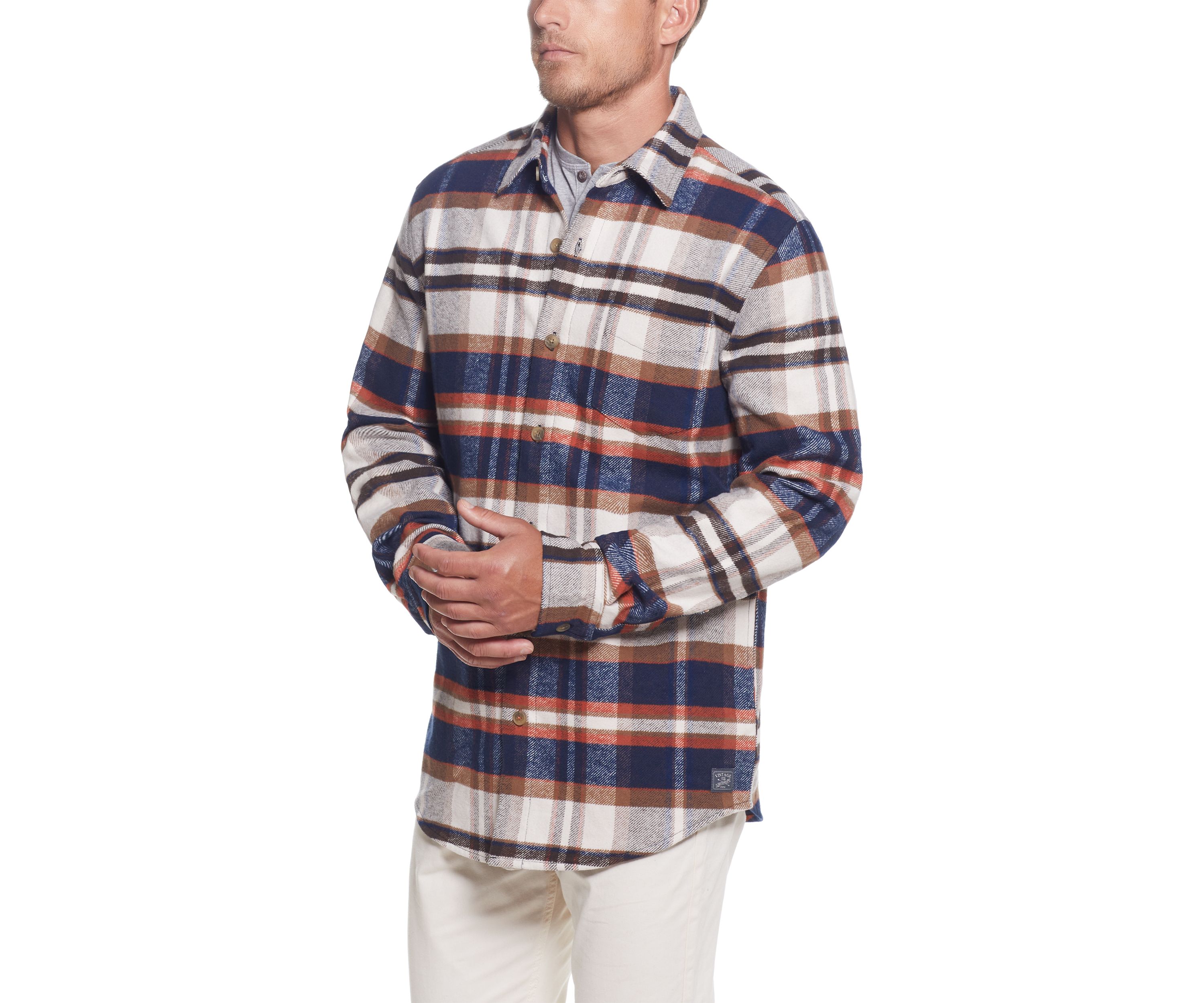 Mens Unlined Plaid Shirt Jacket