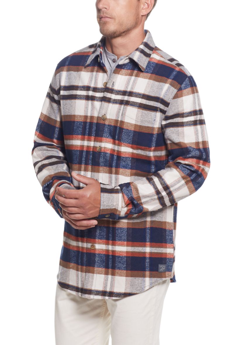 Mens Unlined Plaid Shirt Jacket