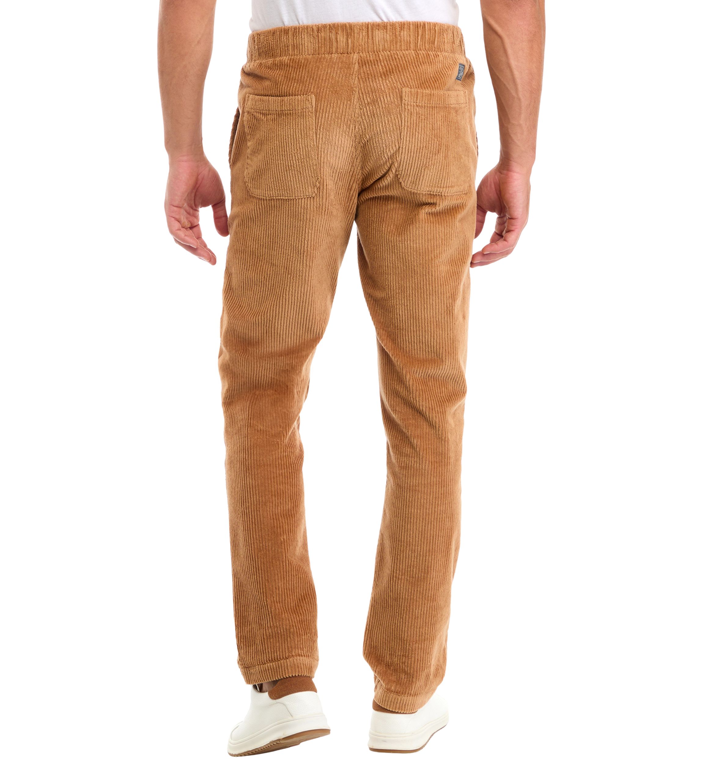 Mens Corduroy Pants with Stretch Waistband 