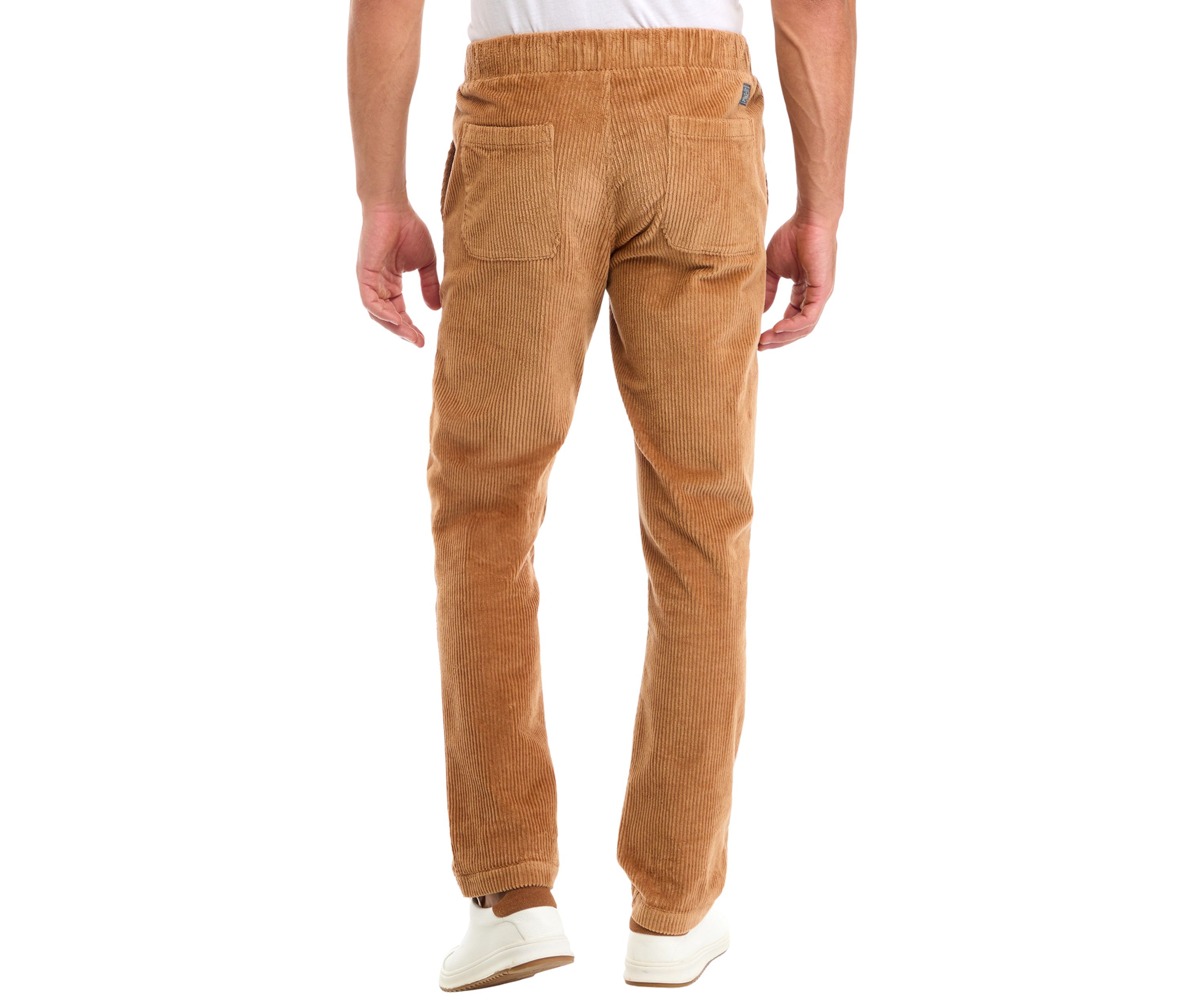 Mens Corduroy Pants with Stretch Waistband 