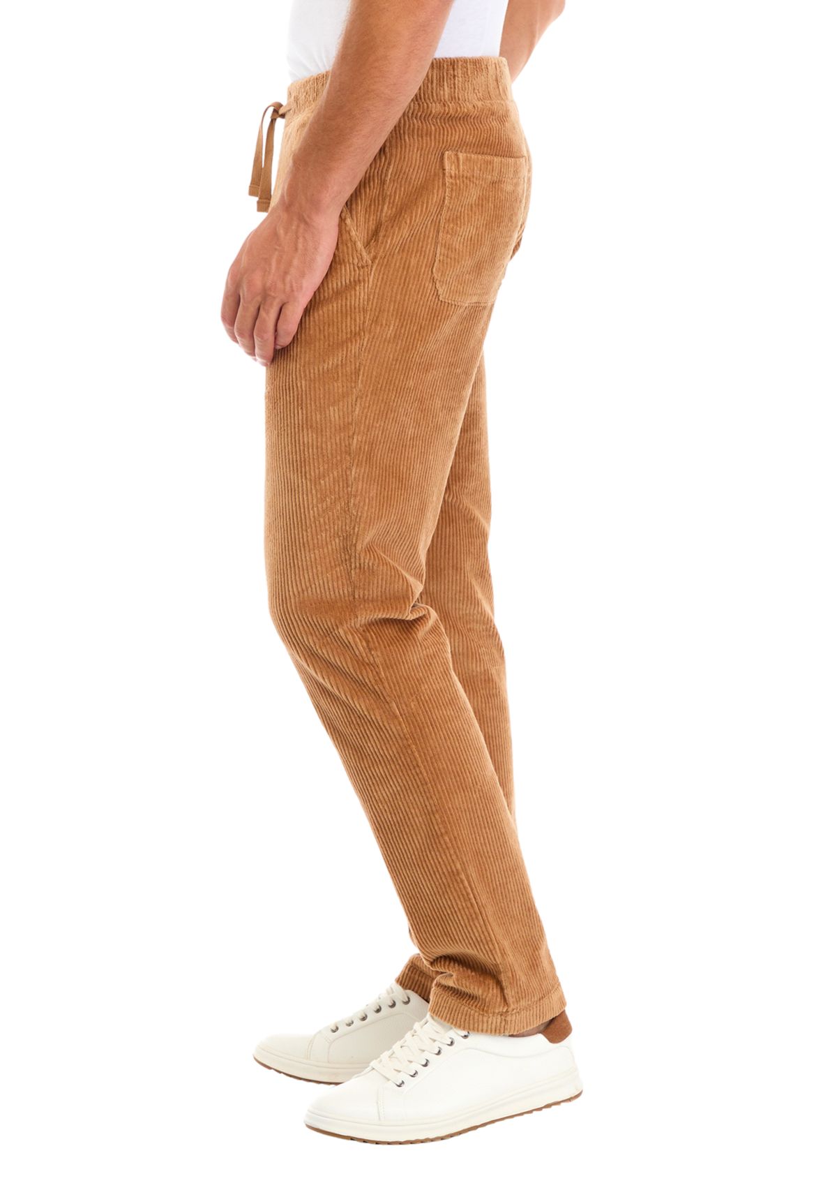 Mens Corduroy Pants with Stretch Waistband 