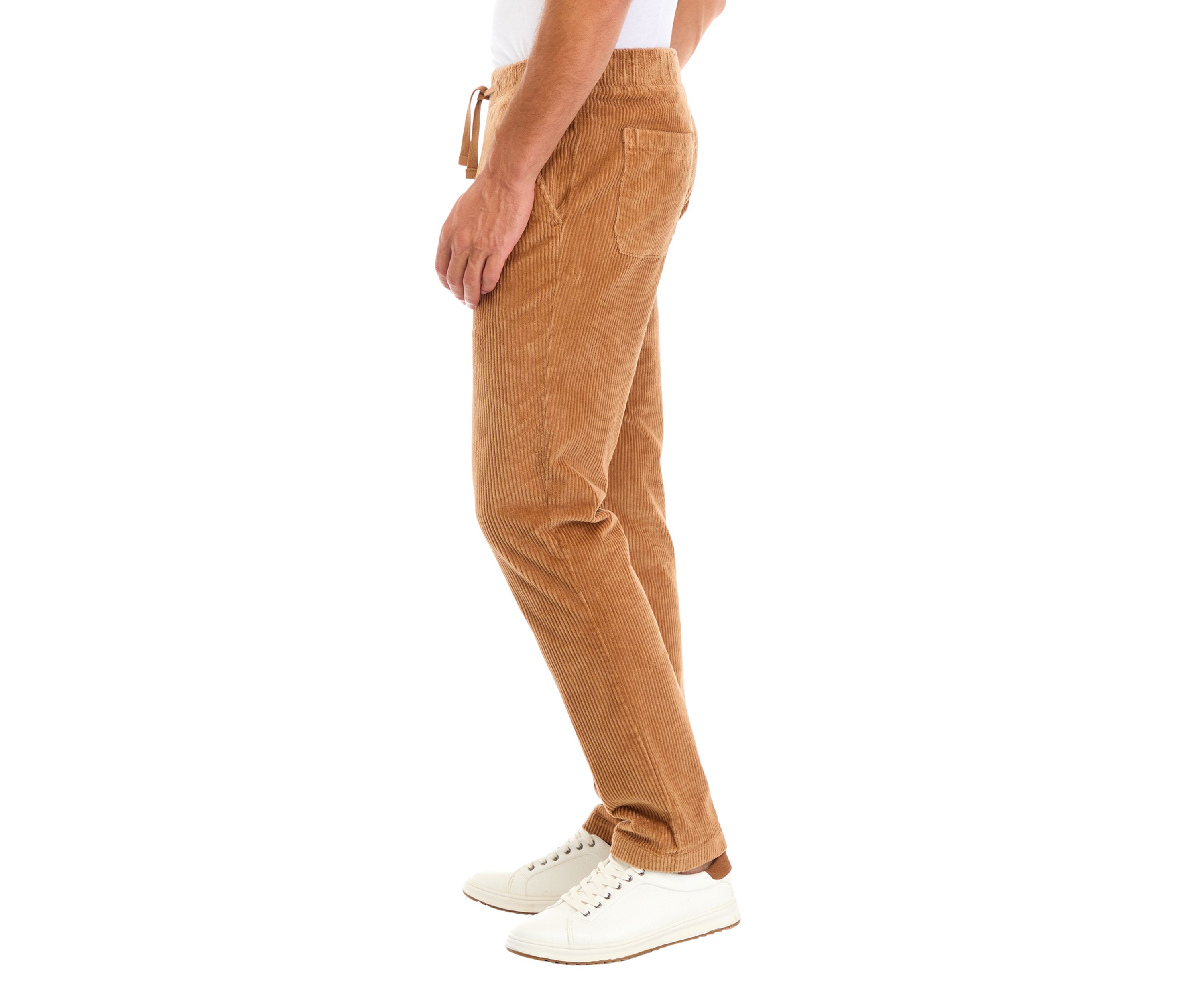 Mens Corduroy Pants with Stretch Waistband 