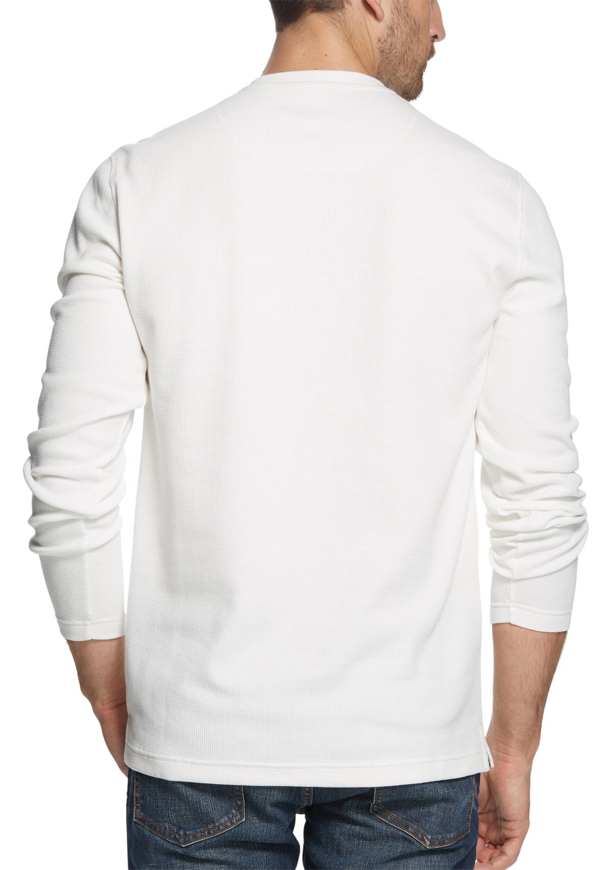 Mens Long Sleeved Waffle Henley T-Shirt