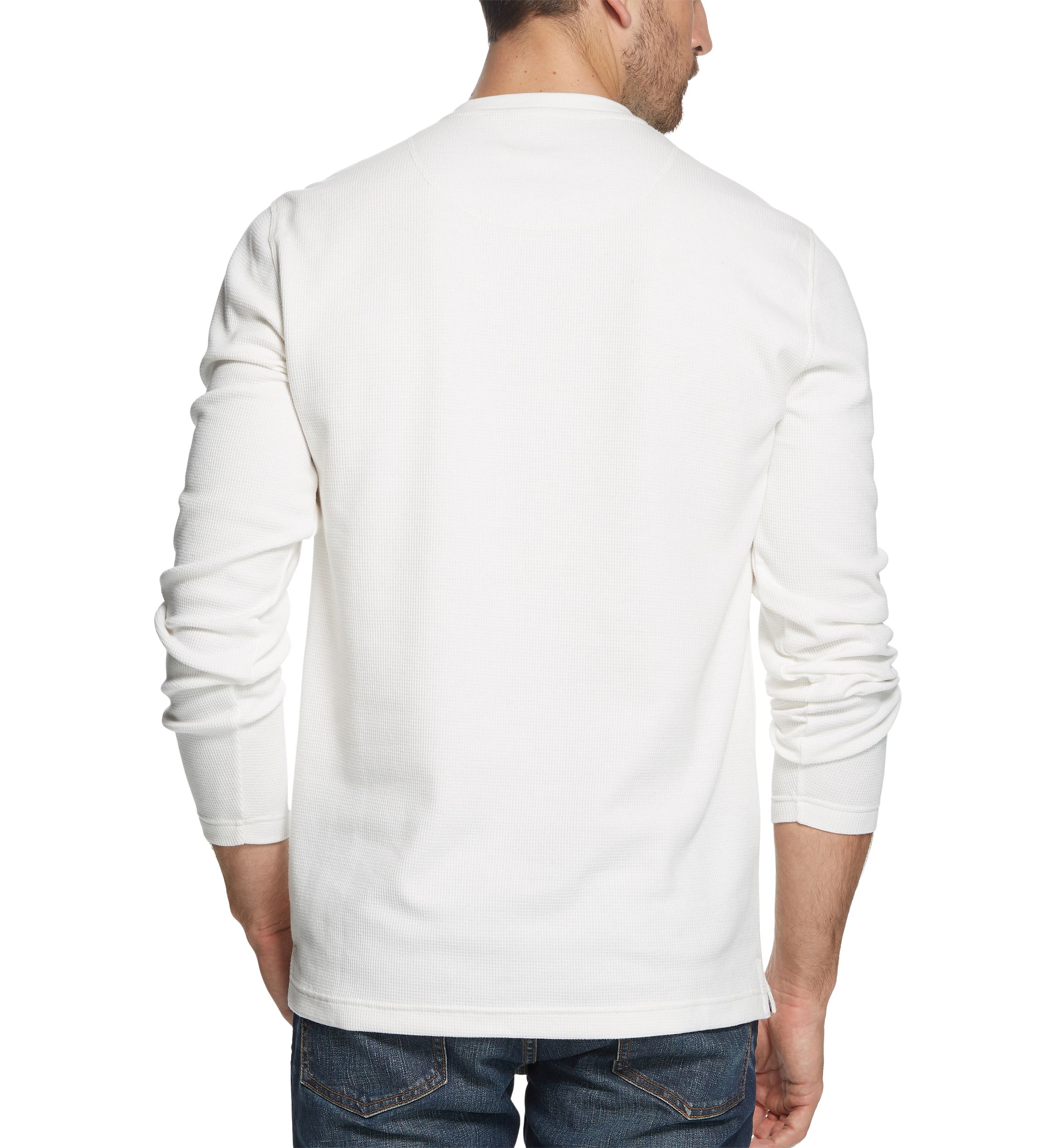 Mens Long Sleeved Waffle Henley T-Shirt