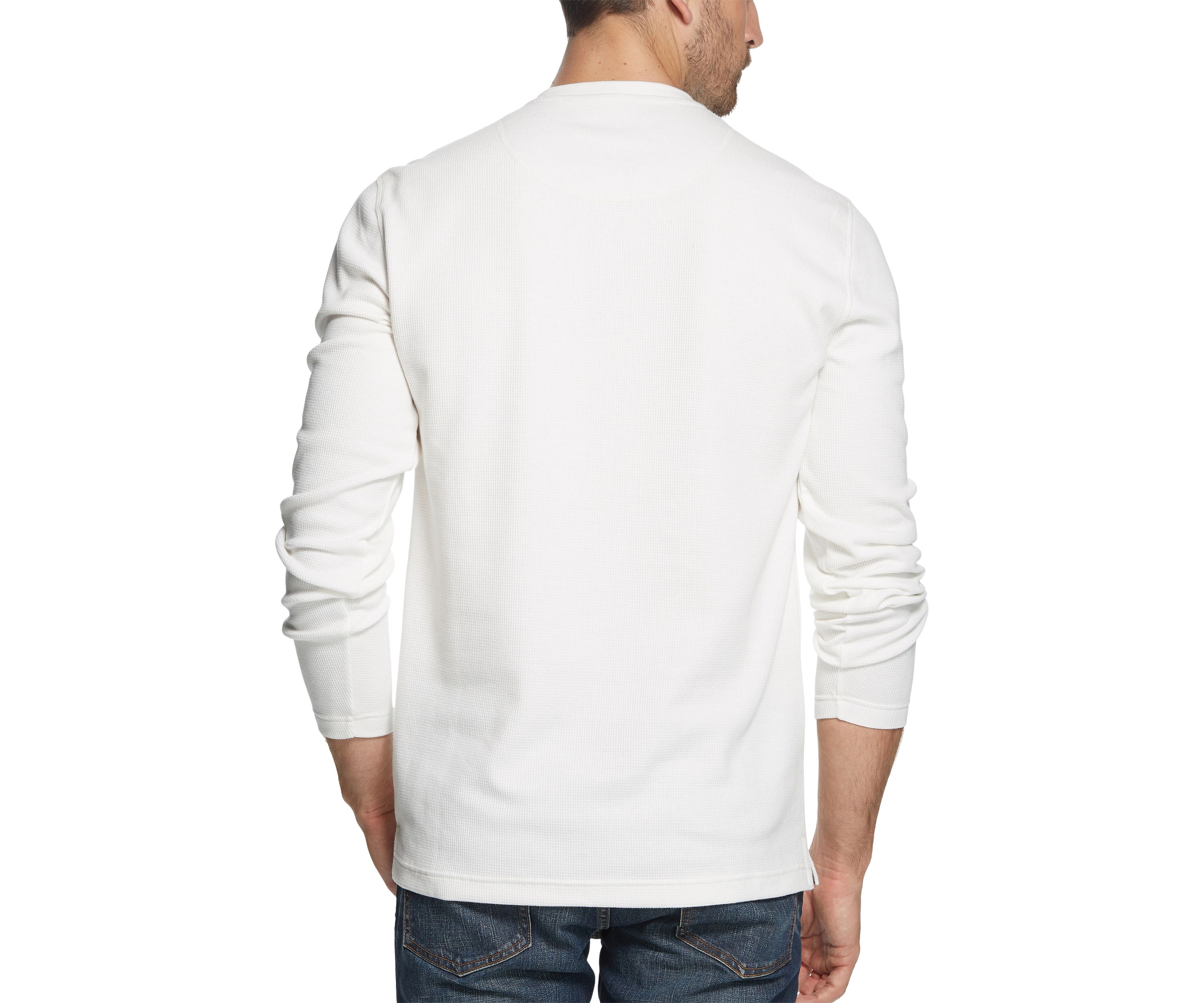 Mens Long Sleeved Waffle Henley T-Shirt