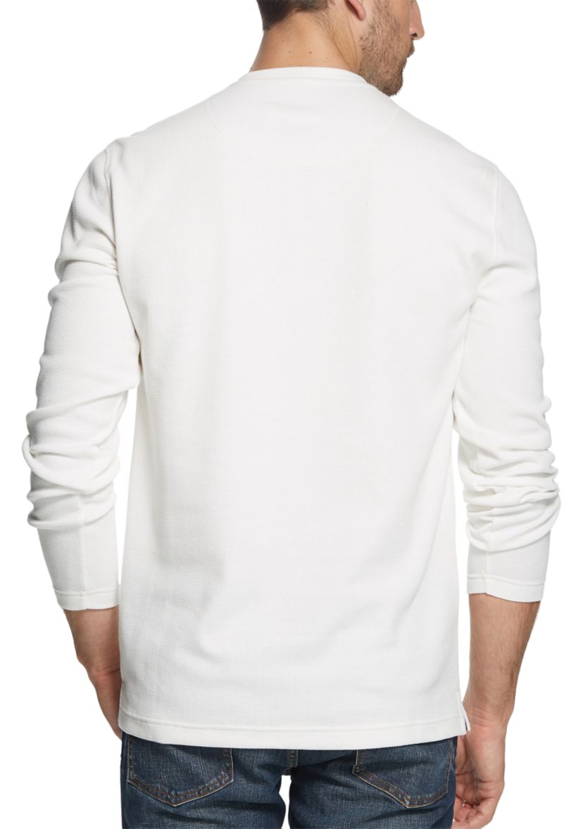 Mens Long Sleeved Waffle Henley T-Shirt