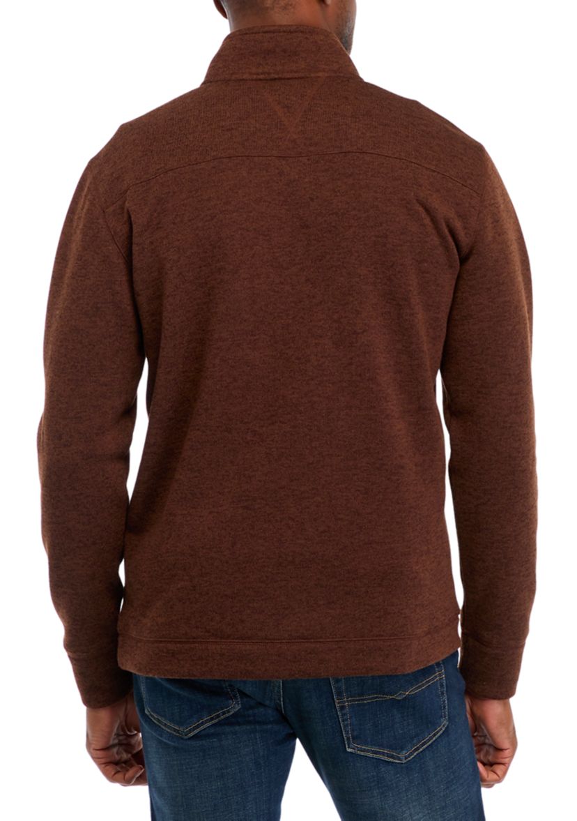 Mens Button Snap Fleece Sweater 