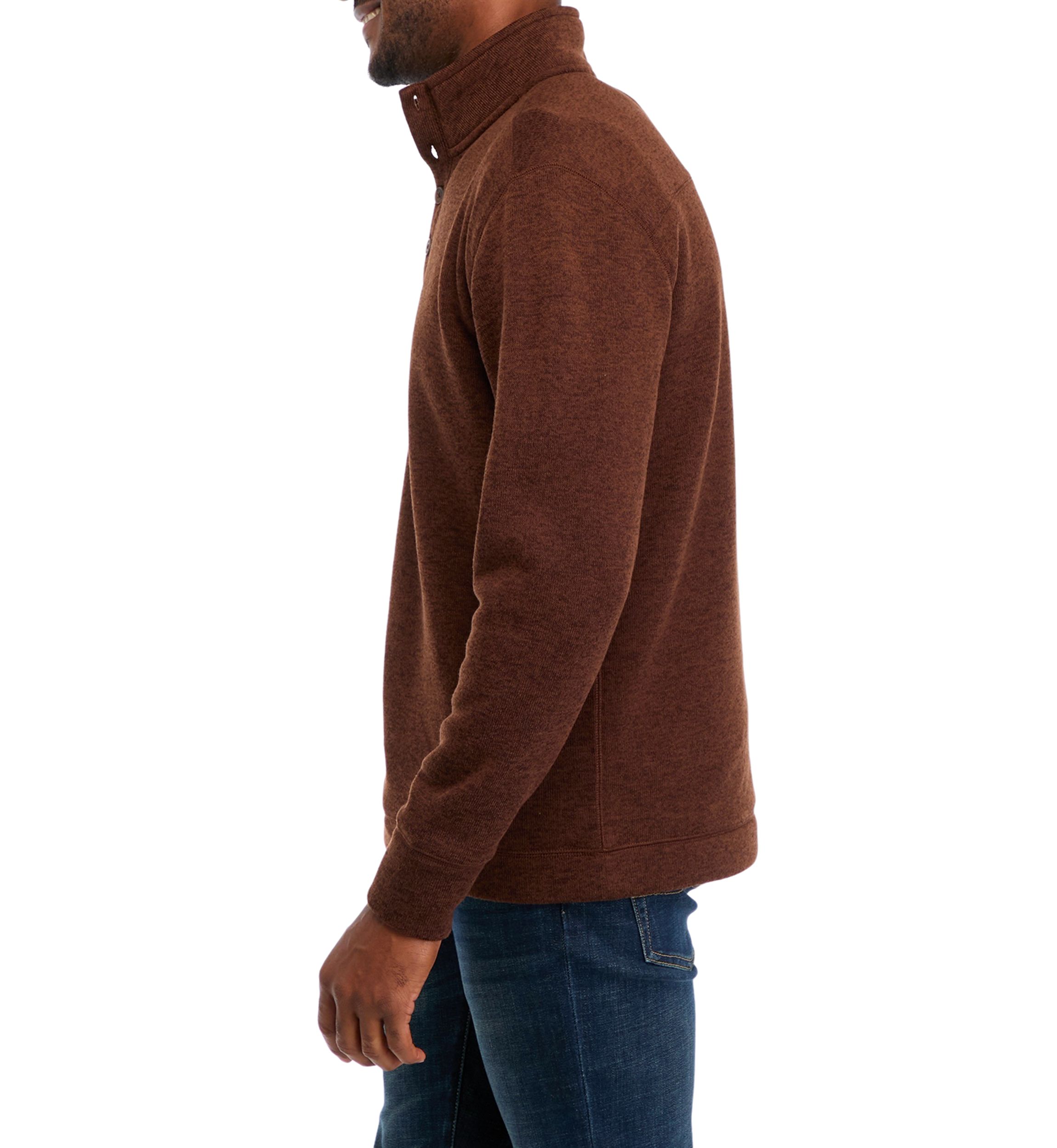 Mens Button Snap Fleece Sweater 