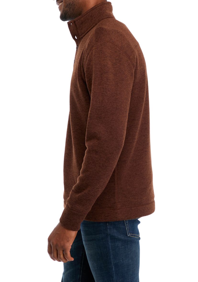 Mens Button Snap Fleece Sweater 