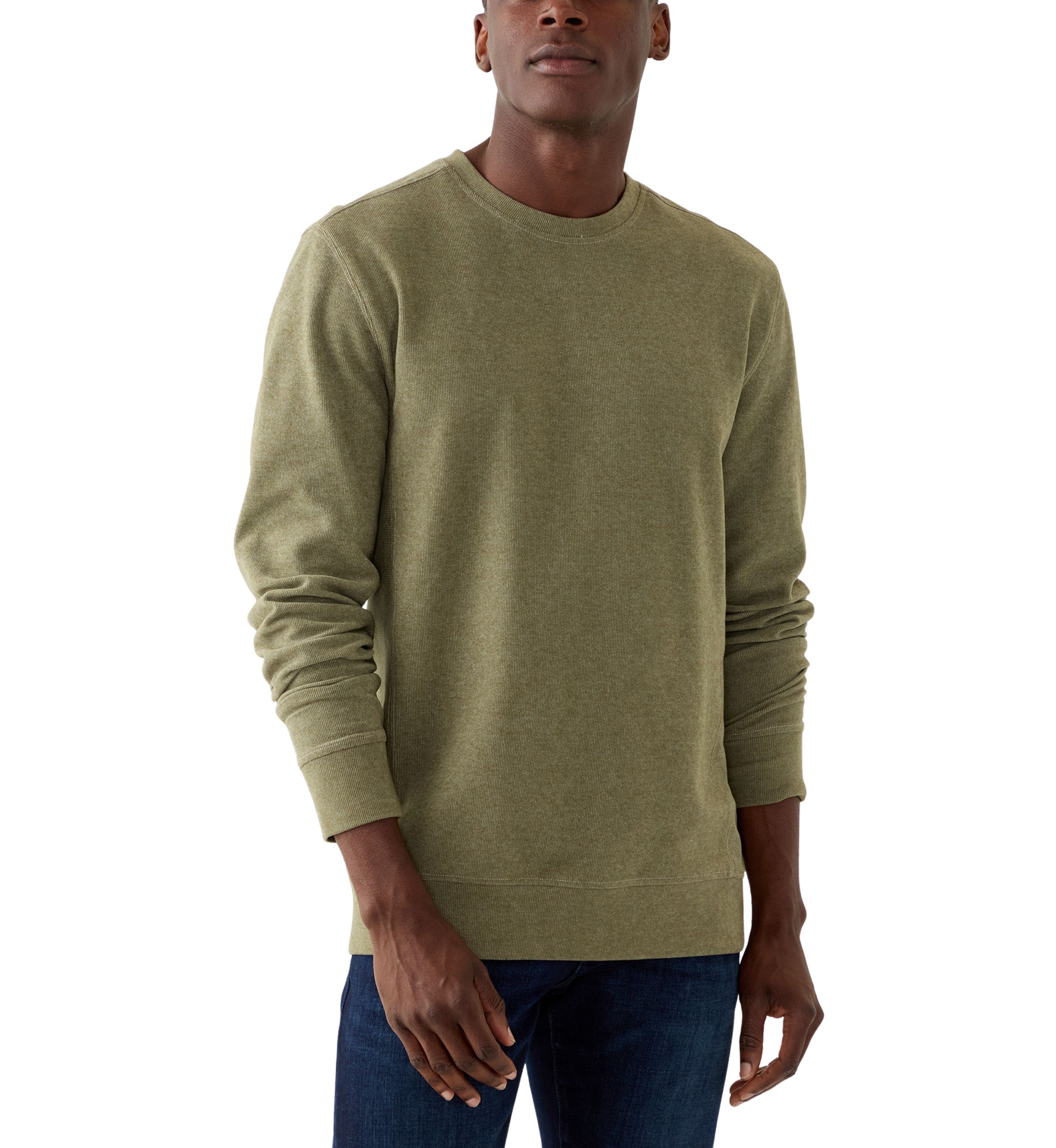 Mens Long Sleeve Brushed Crew Neck Knit Pullover