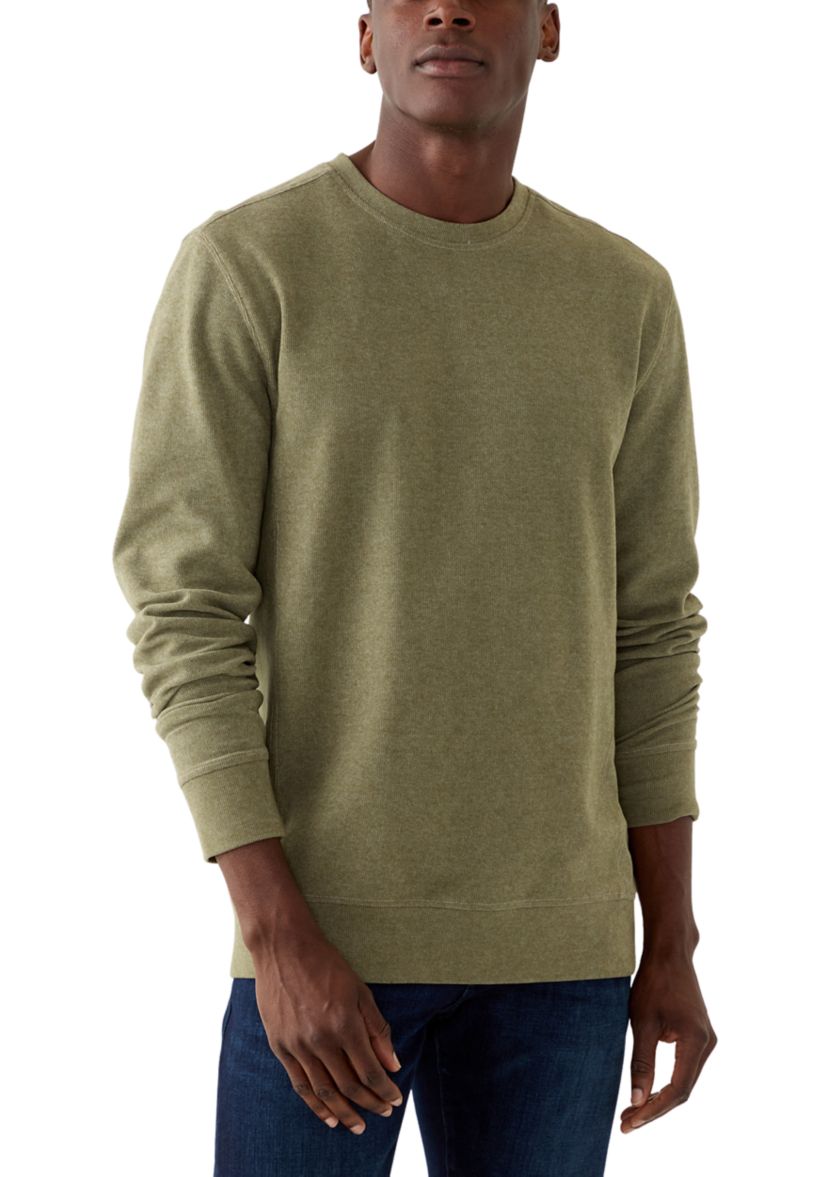 Mens Long Sleeve Brushed Crew Neck Knit Pullover