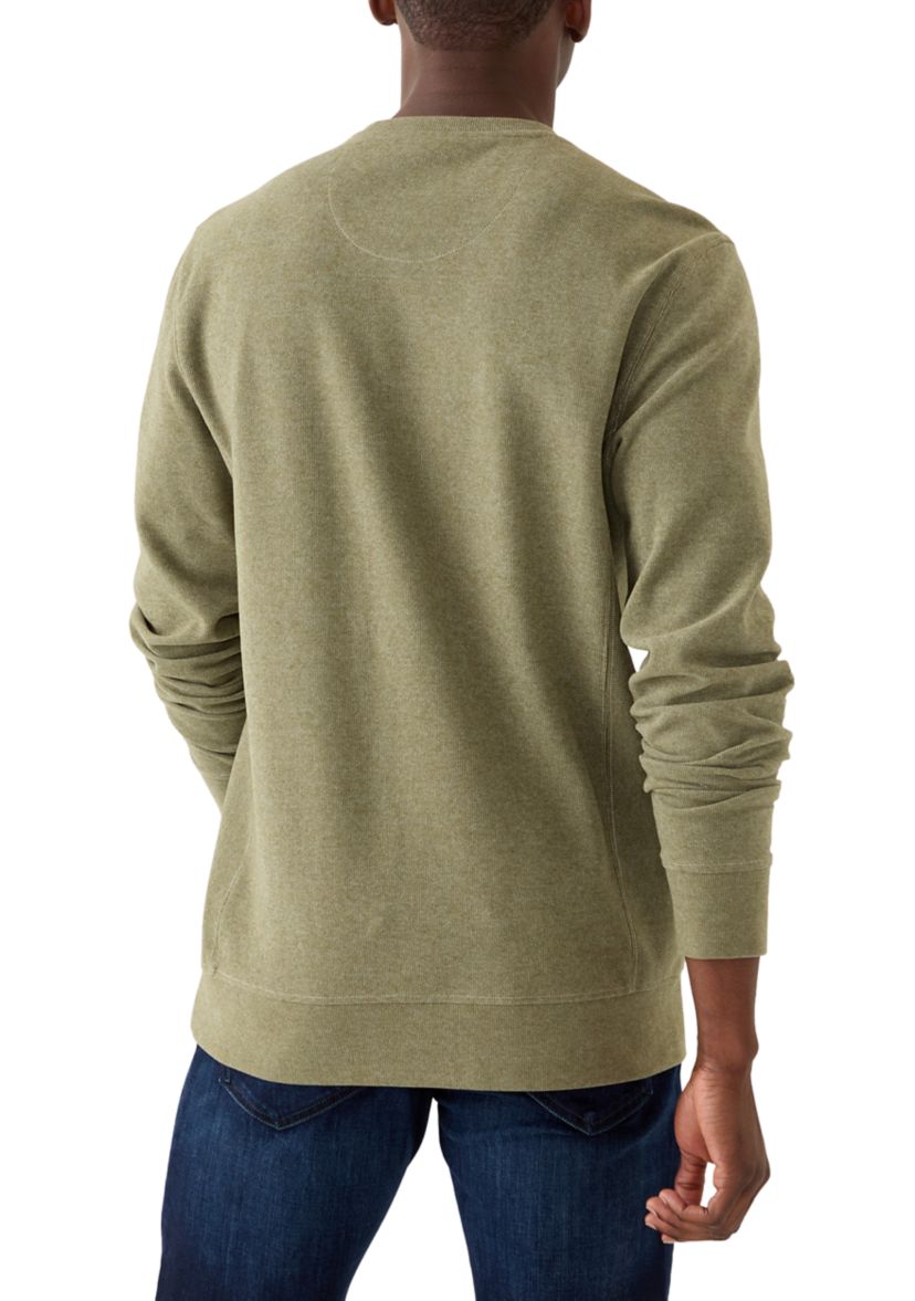 Mens Long Sleeve Brushed Crew Neck Knit Pullover