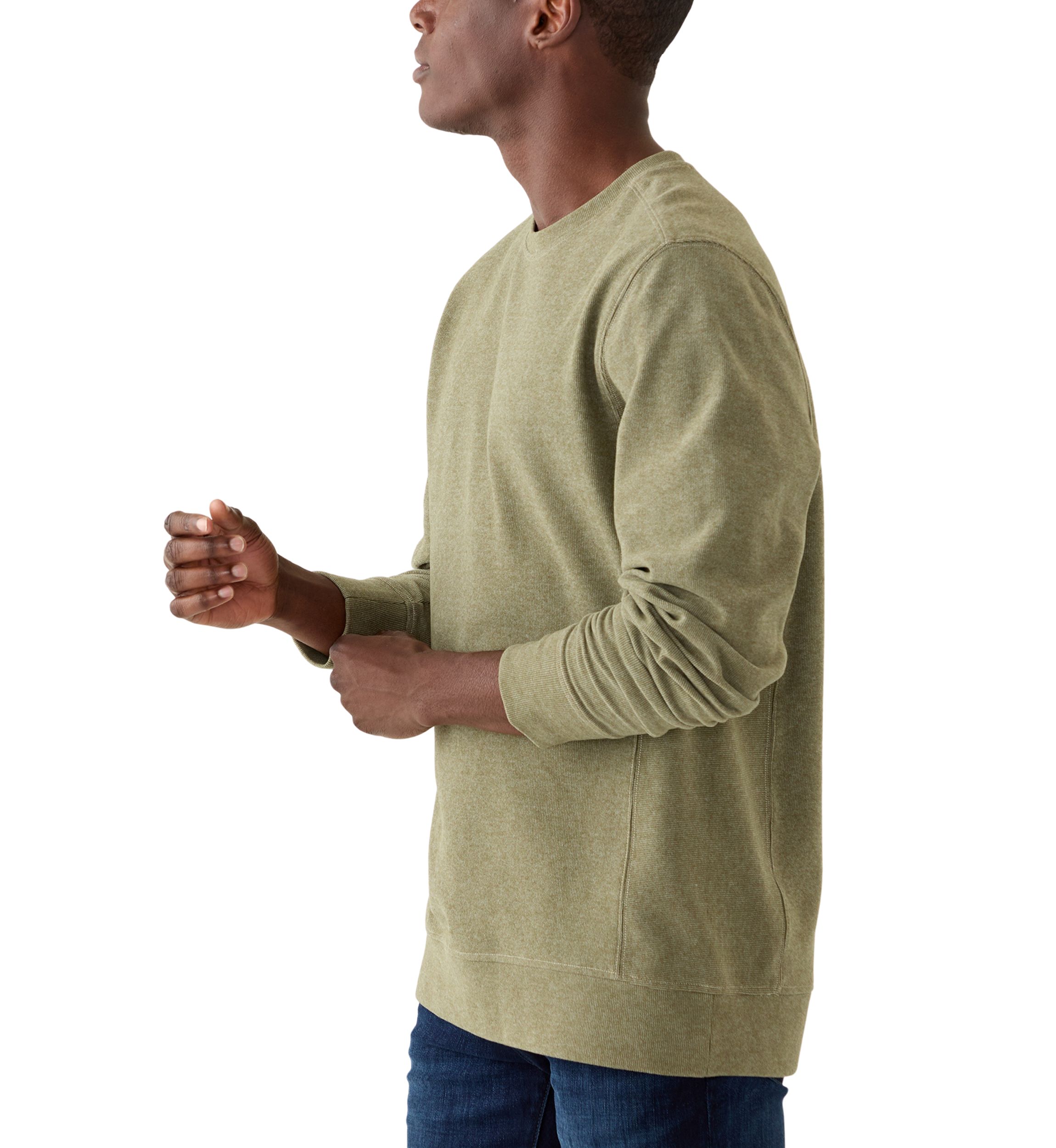 Mens Long Sleeve Brushed Crew Neck Knit Pullover