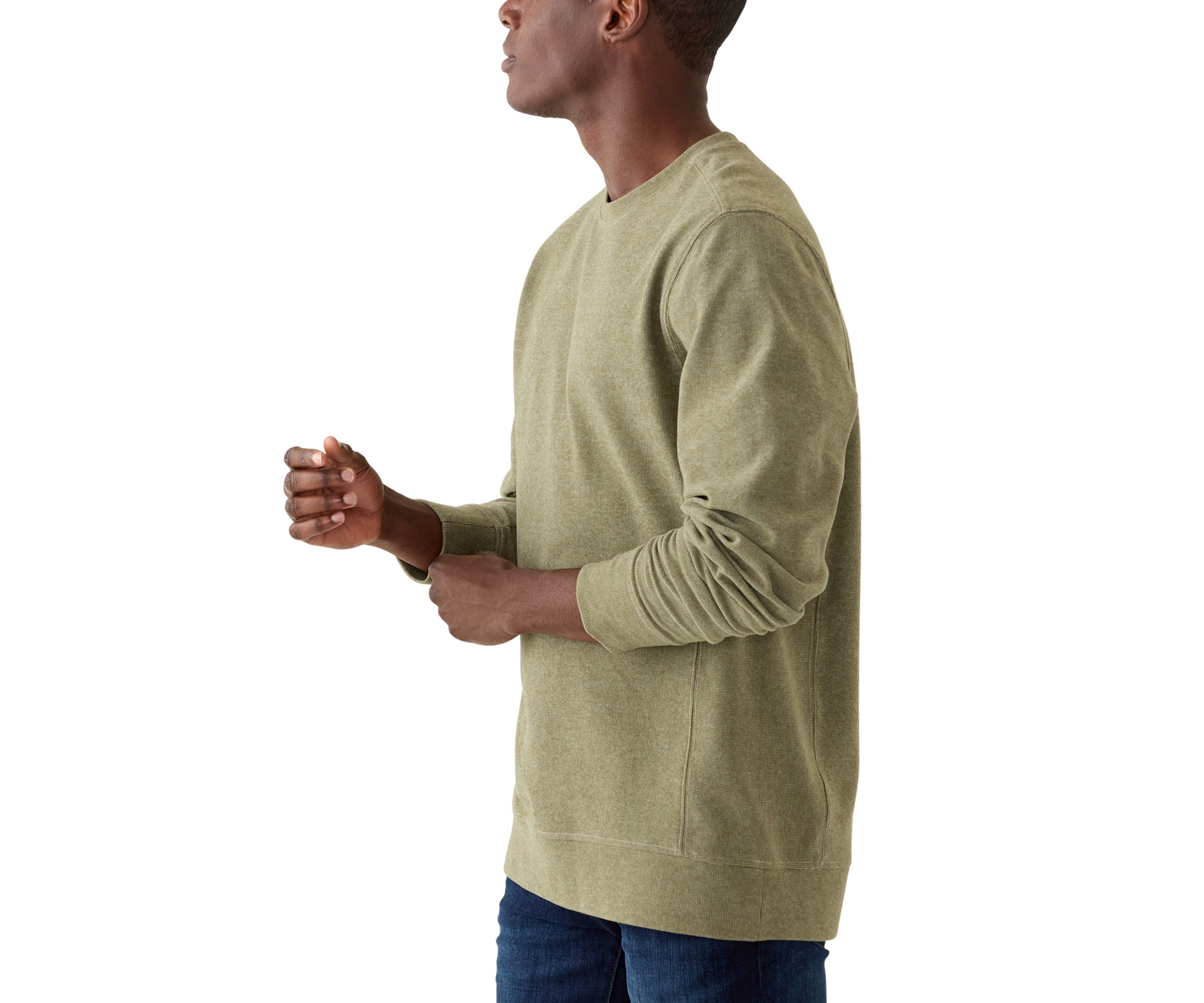 Mens Long Sleeve Brushed Crew Neck Knit Pullover