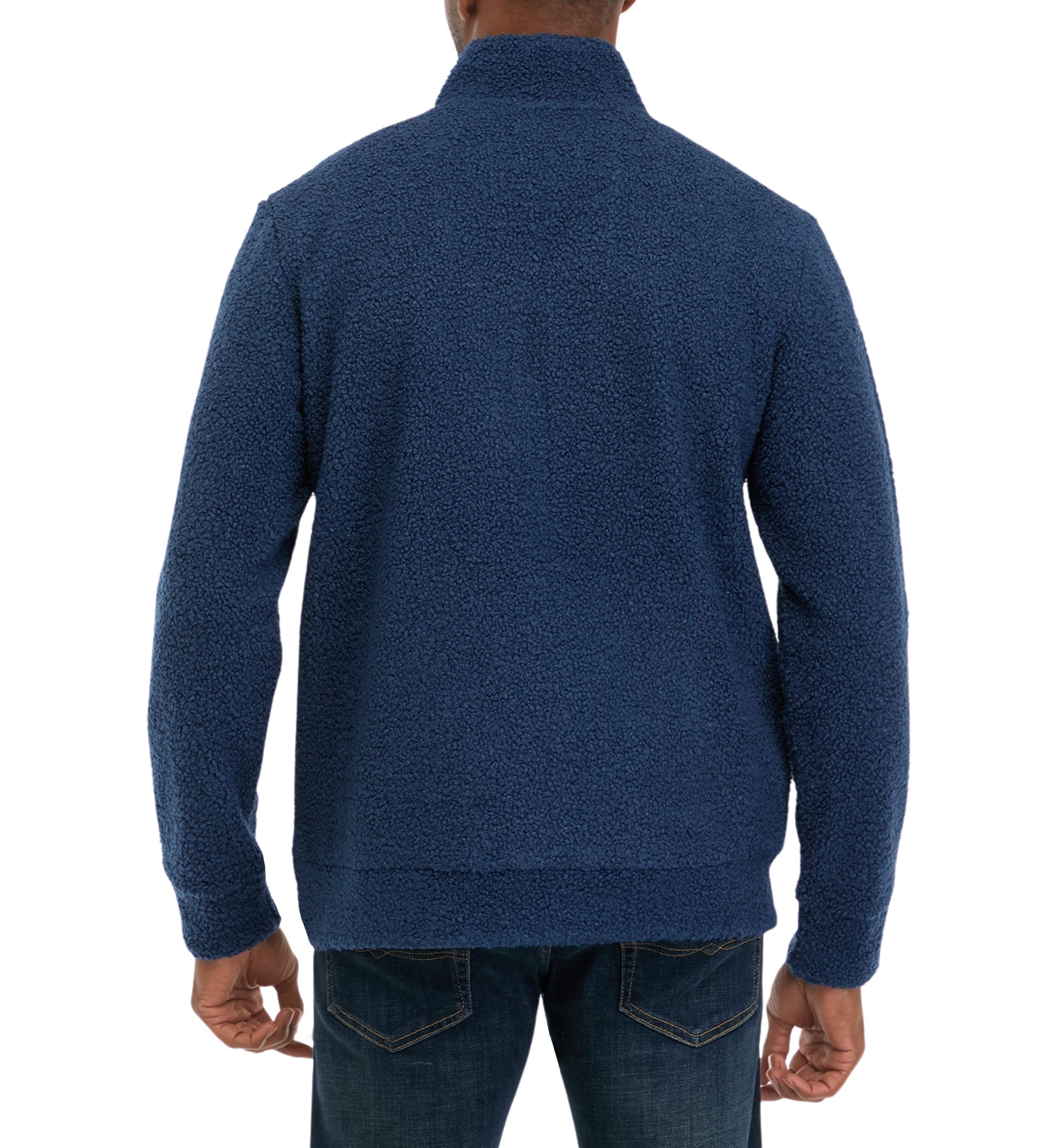 1/4 Zip Teddy Sherpa Pullover with Trim 