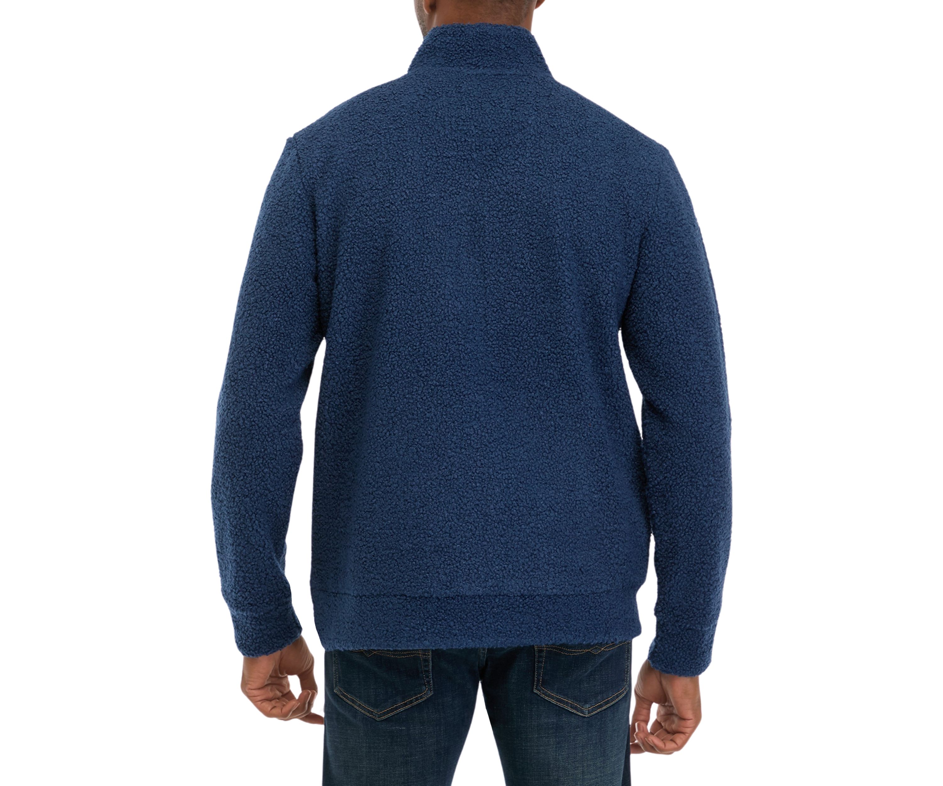 1/4 Zip Teddy Sherpa Pullover with Trim 