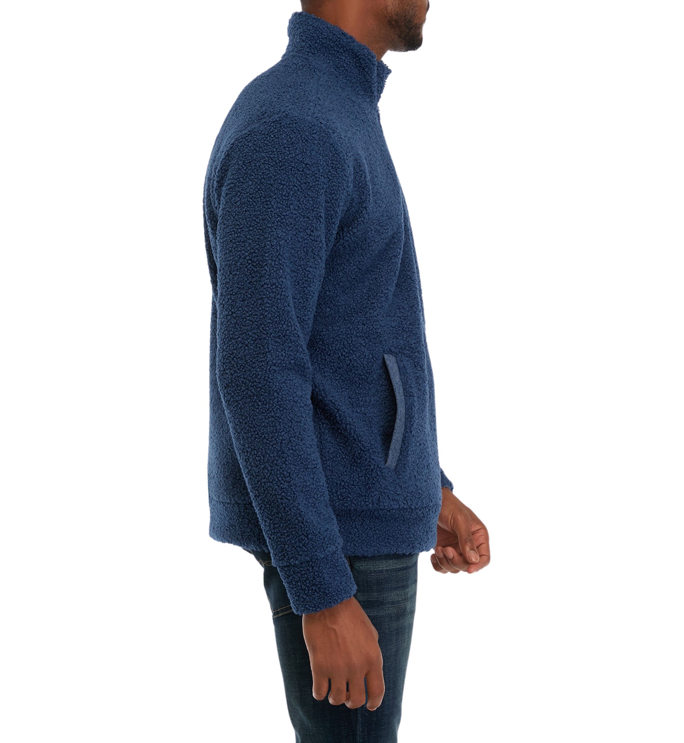 1/4 Zip Teddy Sherpa Pullover with Trim 