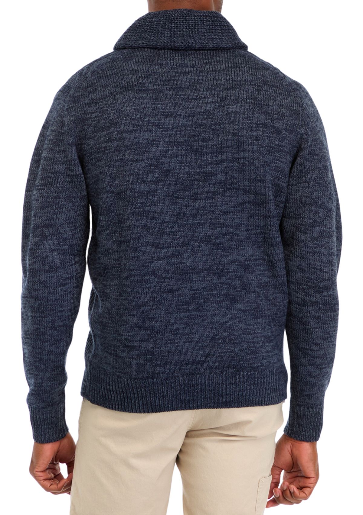 Mens Chunky Cable Knit Fisherman Toggle Sweater 
