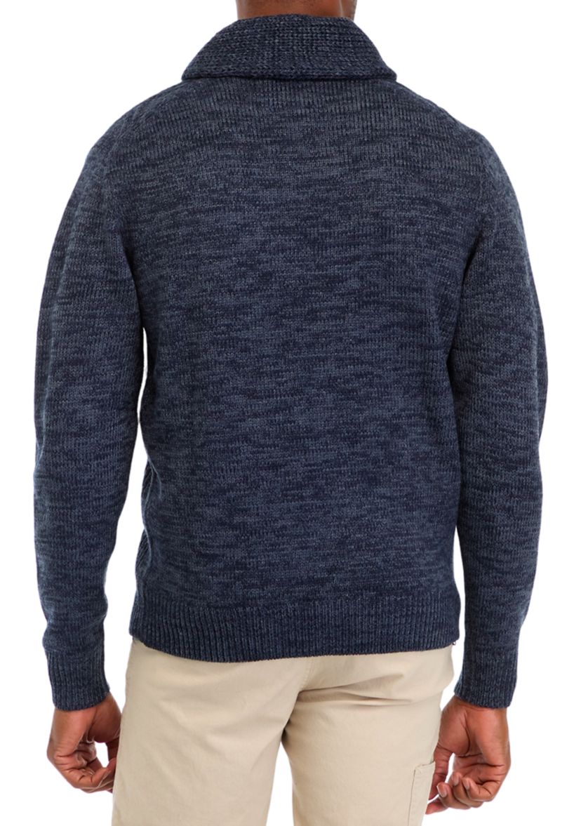 Mens Chunky Cable Knit Fisherman Toggle Sweater 